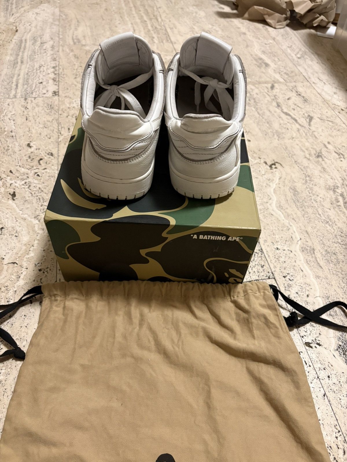 Bape A Bathing Ape Bape SK8 Sta Triple White Leather – Size 11 Size US 11 / EU 44 - 4 Thumbnail