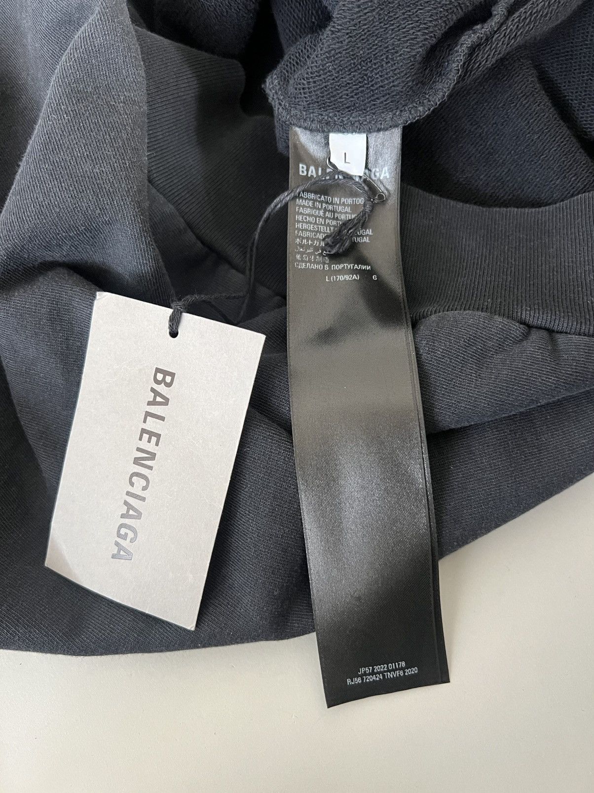 Balenciaga Washed Cotton Zip Hoodie in Black Size US L / EU 52-54 / 3 - 7 Thumbnail