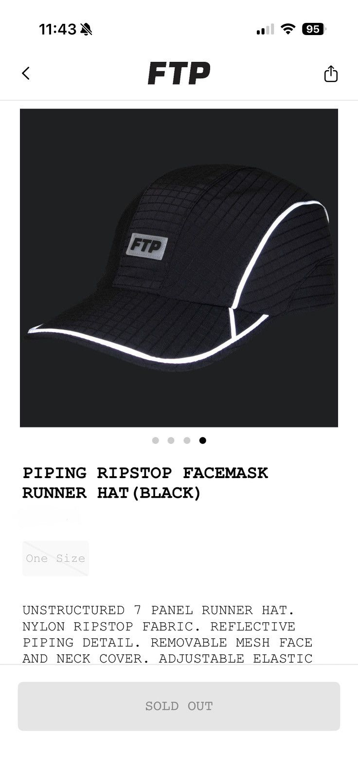 Fuck The Population FTP PIPING RIPSTOP FACEMASK RUNNER HAT (BLACK) Size ONE SIZE - 4 Thumbnail