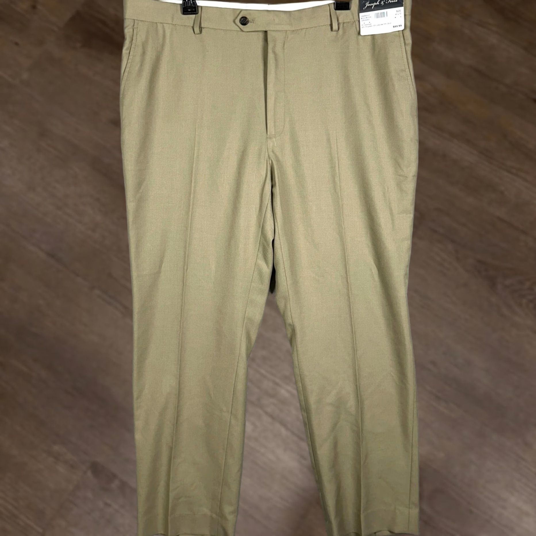 Joseph VINTAGE? No. NEW Joseph Feiss Wool Blend Pants Mens 40X30 Tan Classic Fit Dress Flat Front Size US 40 / EU 56 - 1 Thumbnail