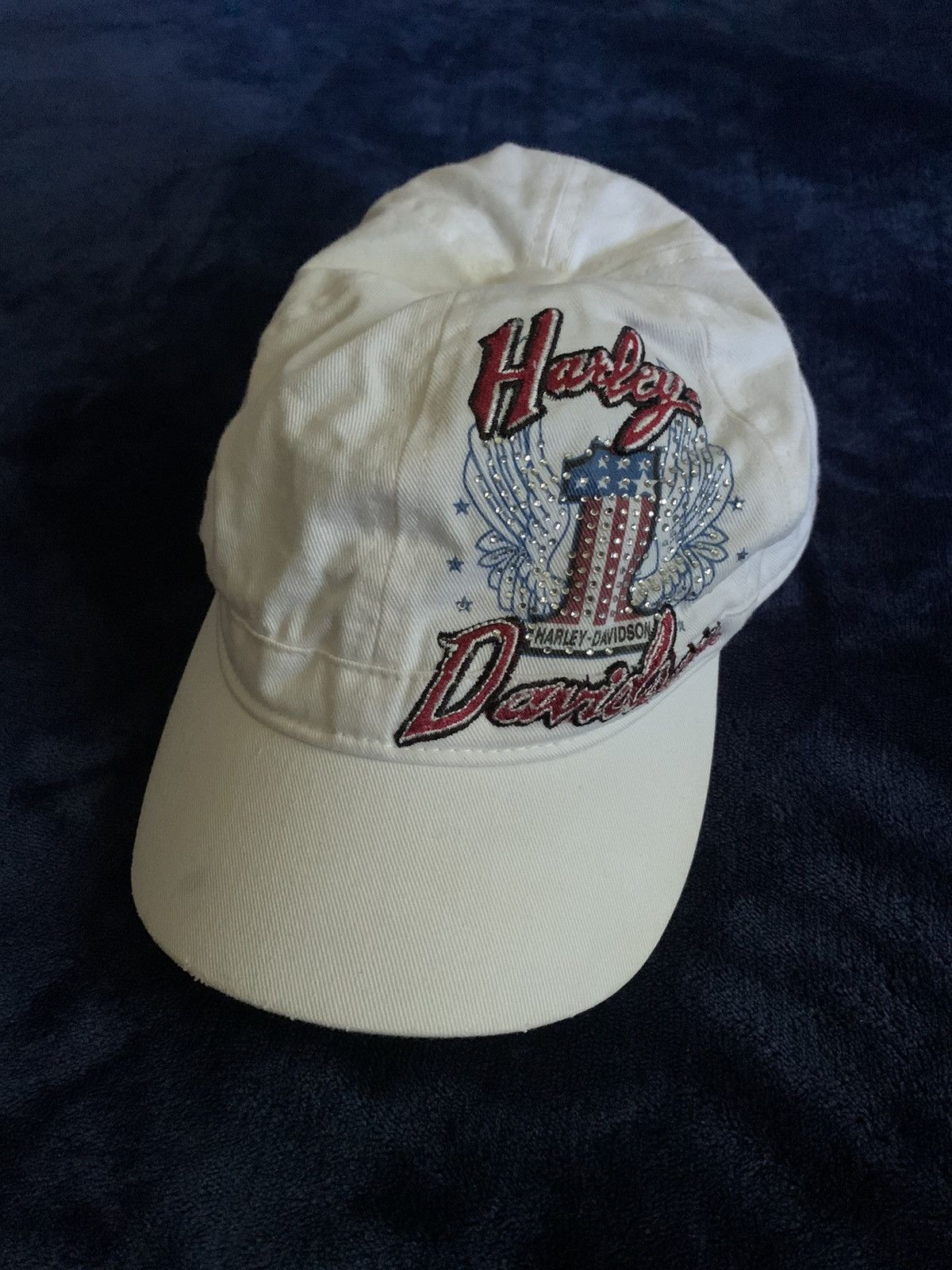 Harley Davidson × Vintage Harley Davidson Hat Vintage Streetwear Rhinestone Fashion Size ONE SIZE - 1 Thumbnail