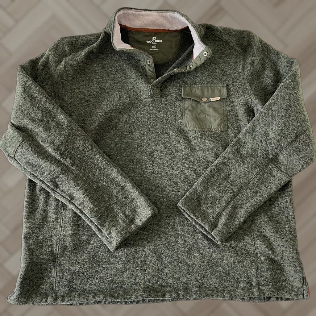 Vintage Woolrich Jacket Fleece Green 2XL Snap Pullover Knit Button Mens Size US XXL / EU 58 / 5 - 1 Thumbnail