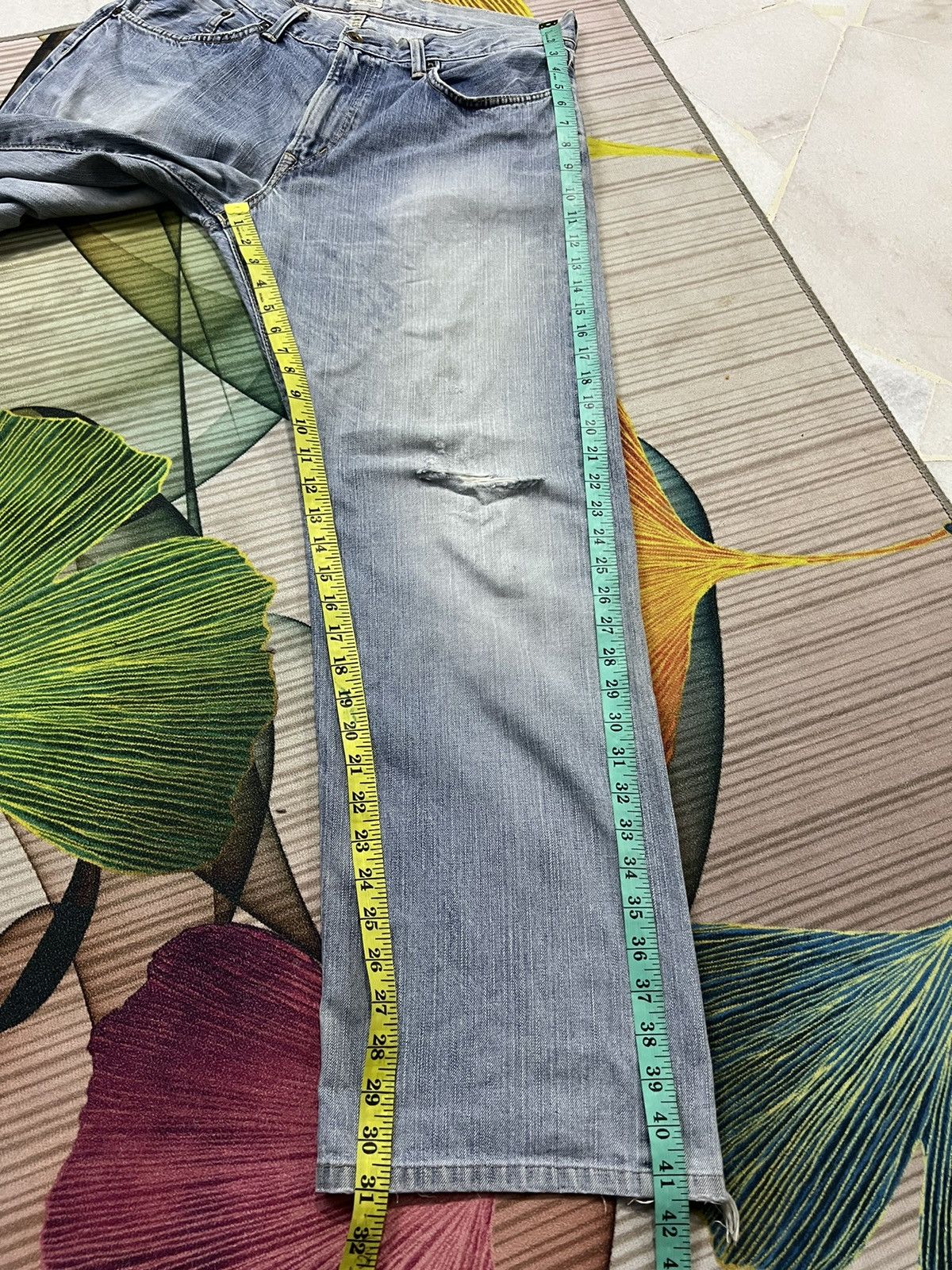 Edwin × If Six Was Nine 💥Baggy💥VINTAGE EDWIN 505z SELVEDGE DISTRESSED BAGGY JEANS Size US 33 - 14 Thumbnail