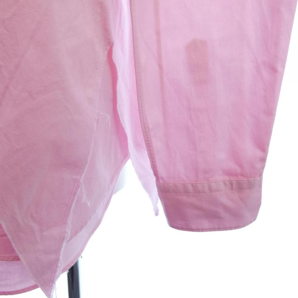 Shirt Button Up Cotton Long Sleeve Pink