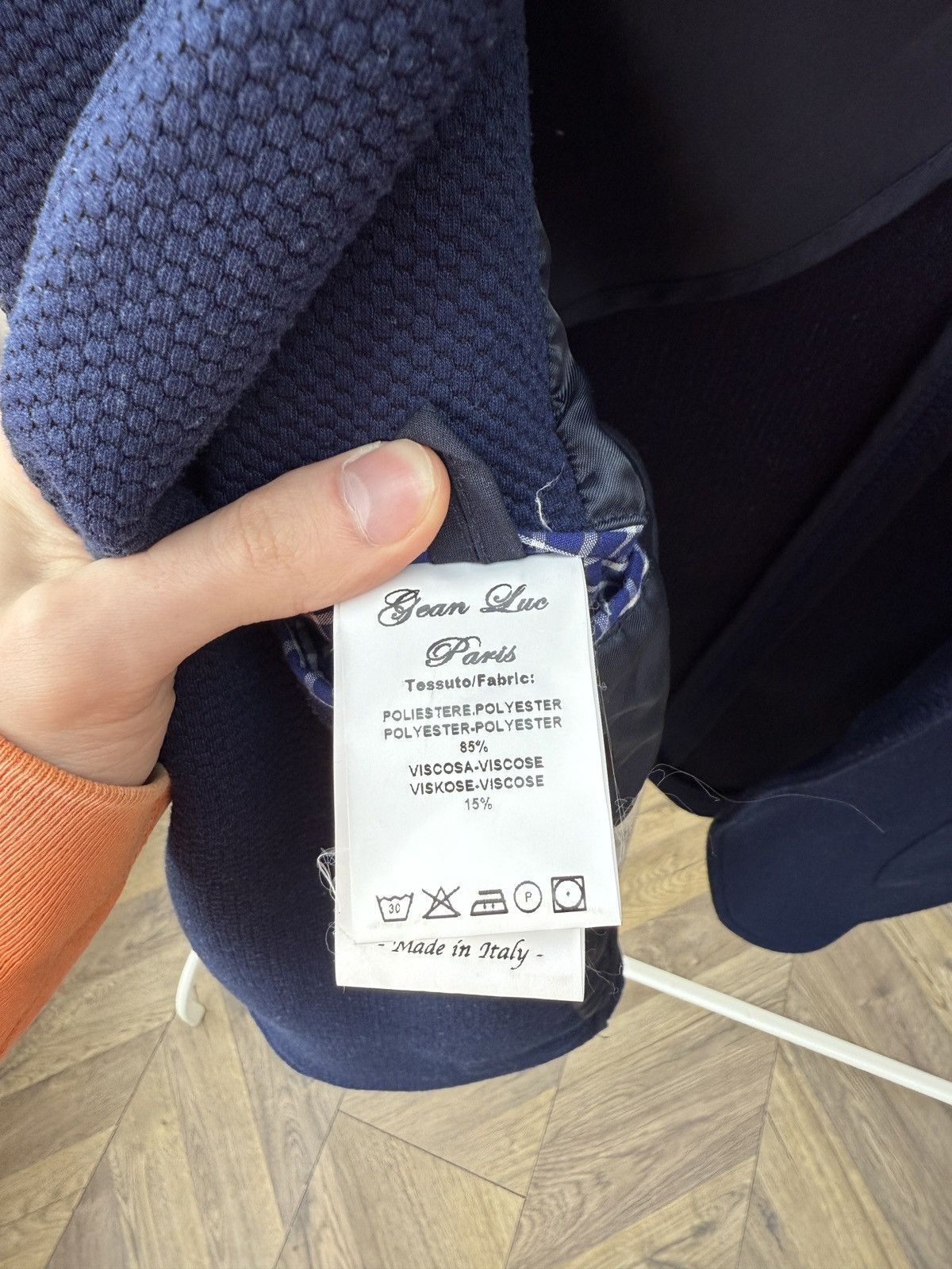 Other Vintage Jean Luc Paris Blue Textured Blazer Size 48R - 8 Thumbnail
