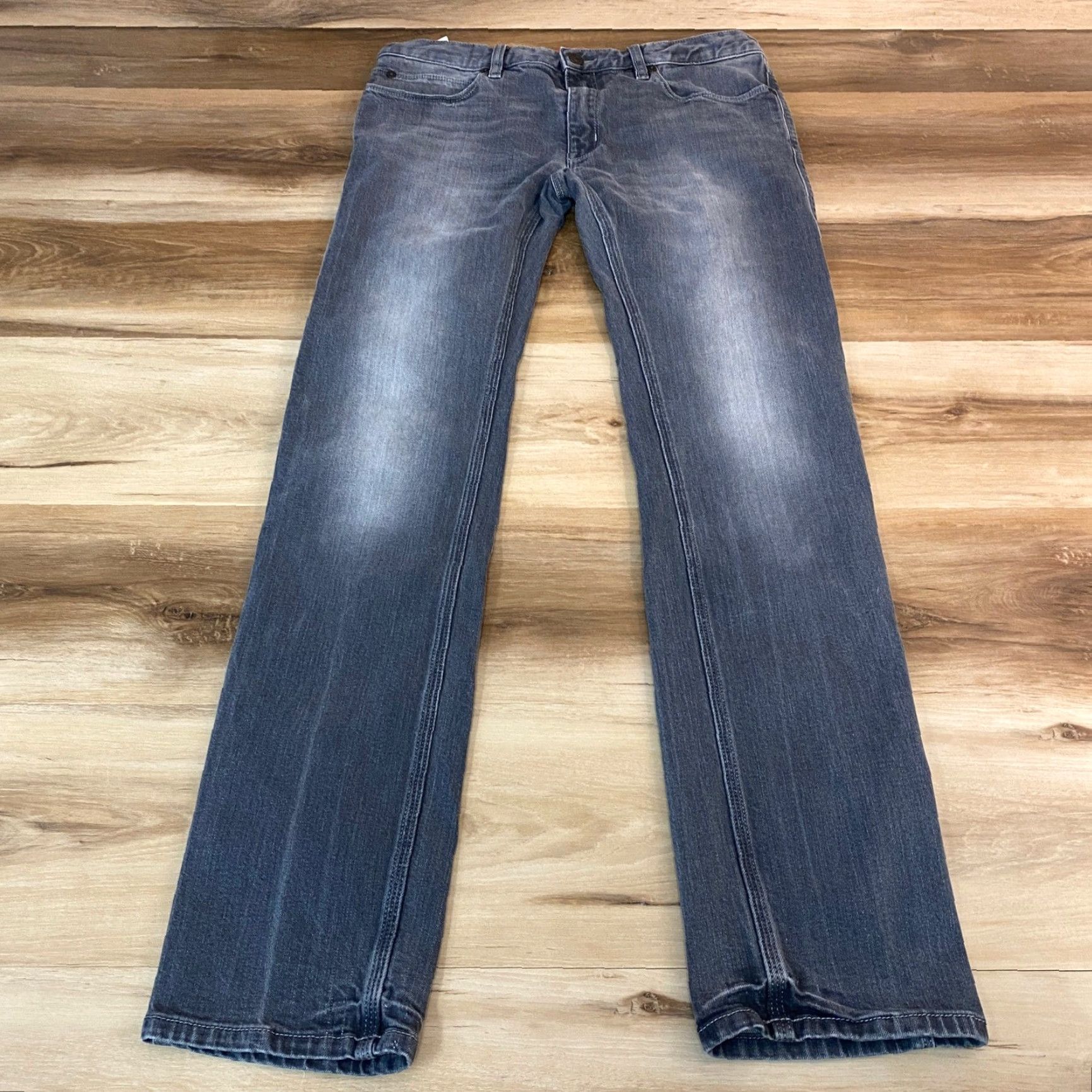 Hugo Boss Hugo Boss Mens Jeans Straight Grey Wash 30x32 Stretch Denim Regular Waist 30 Inseam 32 Logo 5-Pocket Size US 30 / EU 46 - 7 Thumbnail