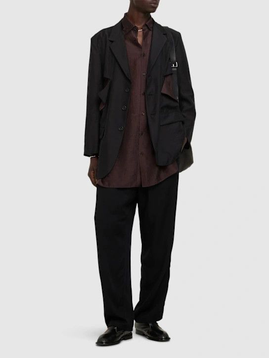 Yohji Yamamoto o1lsvrm0525 Cut-Off Detail Jacket in Black Size US L / EU 52-54 / 3 - 5 Thumbnail