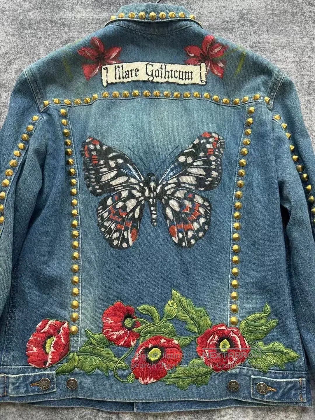 Gucci gucci embroidered denim jacket with studs. Size XL / US 12-14 / IT 48-50 - 4 Thumbnail