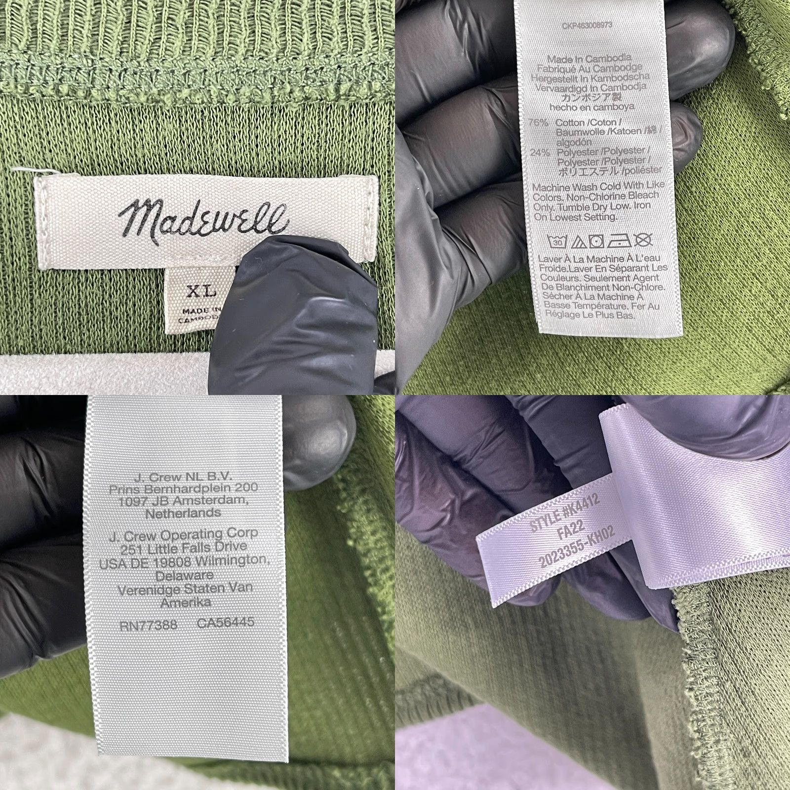 Madewell Madewell T-Shirt Womens Size XL Green Ribbed Side Knot Long Sleeve Pullover Knit Size XL / US 12-14 / IT 48-50 - 8 Thumbnail