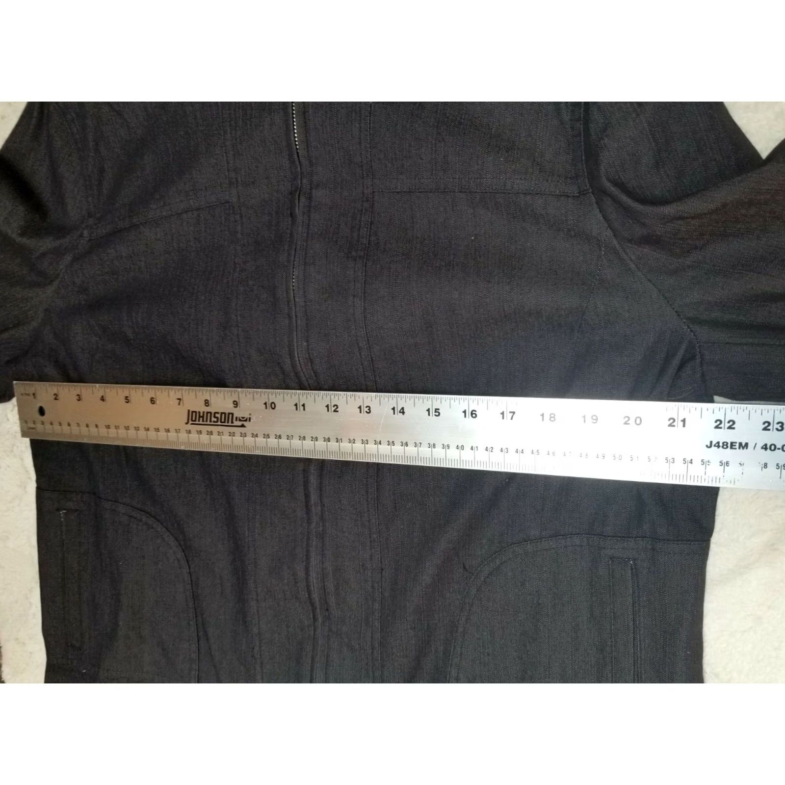 Denime Hillard & Hanson Womens XL Denim Black Casual Jacket Full Zip Pockets Size XL / US 12-14 / IT 48-50 - 5 Thumbnail