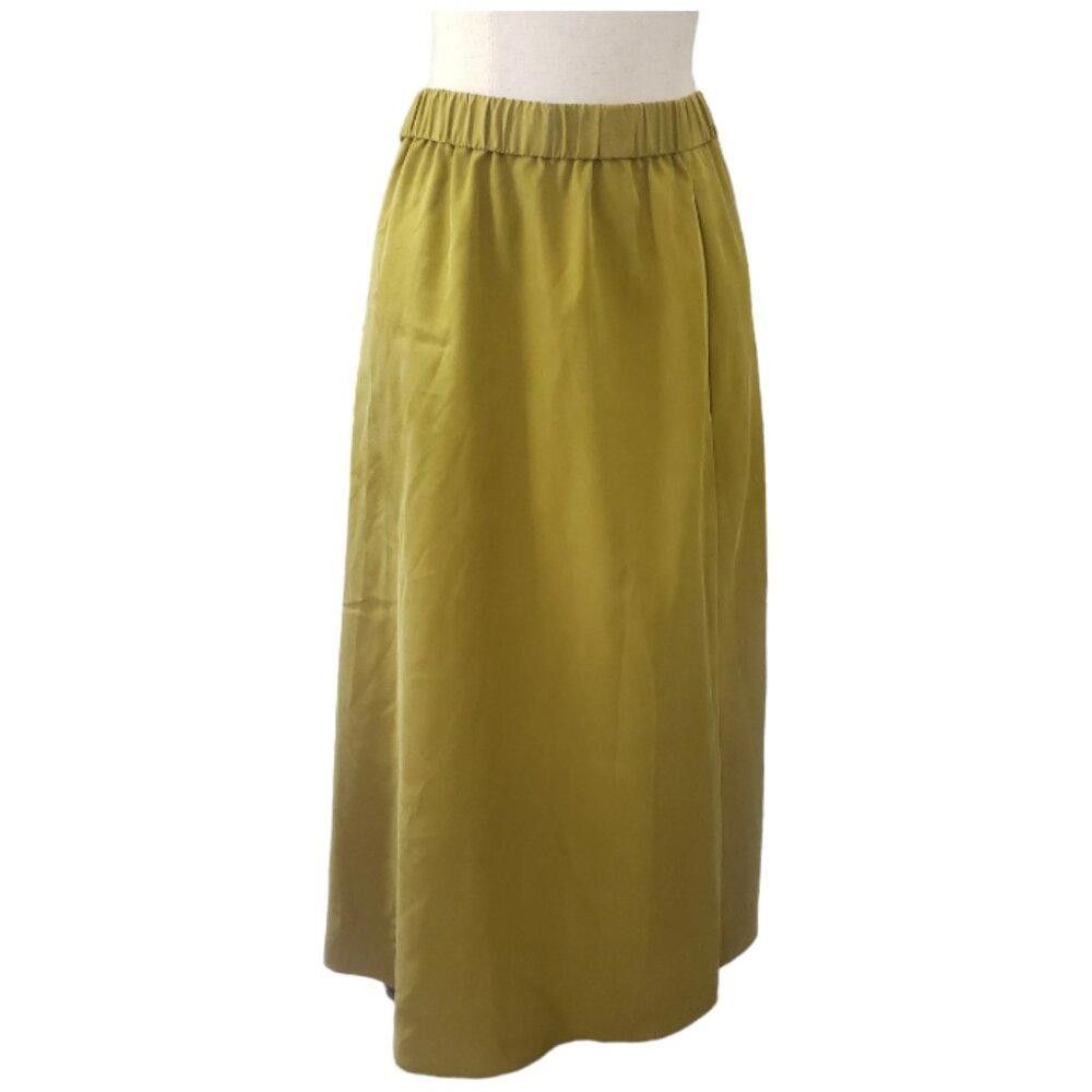 Eileen Fisher CT1510 Eileen Fisher Olive A-Line Skirt with Pockets L Size 36" / US 14 / IT 50 - 1 Thumbnail