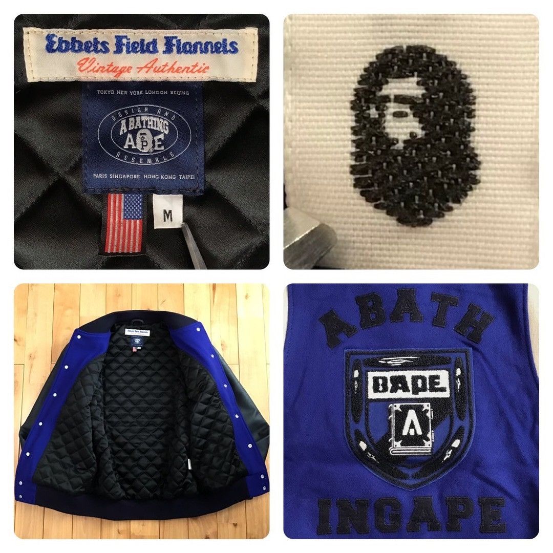 Bape × Ebbets Field Flannels BAPE × EBBETS FIELD FLANNELS Leather sleeve varsity jacket Size US M / EU 48-50 / 2 - 9 Thumbnail