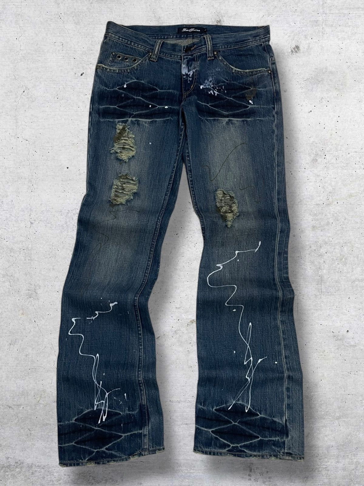 Tornado Mart OG JAPAN SPLASH FLARED AESTHETIC ROOT THREE 90S DESIGNER Size US 32 / EU 48 - 1 Thumbnail
