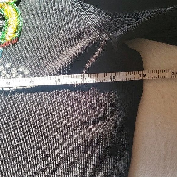 Vintage Robbie Bee Knitwear Black Sequins Winter Snowman Slinky Cock Size M / US 6-8 / IT 42-44 - 5 Thumbnail