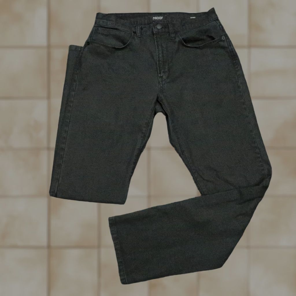 Vintage Proof Pants 29x30 Black Rover 5 Pocket Straight Stretch Chino Men Size 29 Black Proof Pants Mens Straight 5-Pocket Denim Trousers Size US 29 - 1 Thumbnail