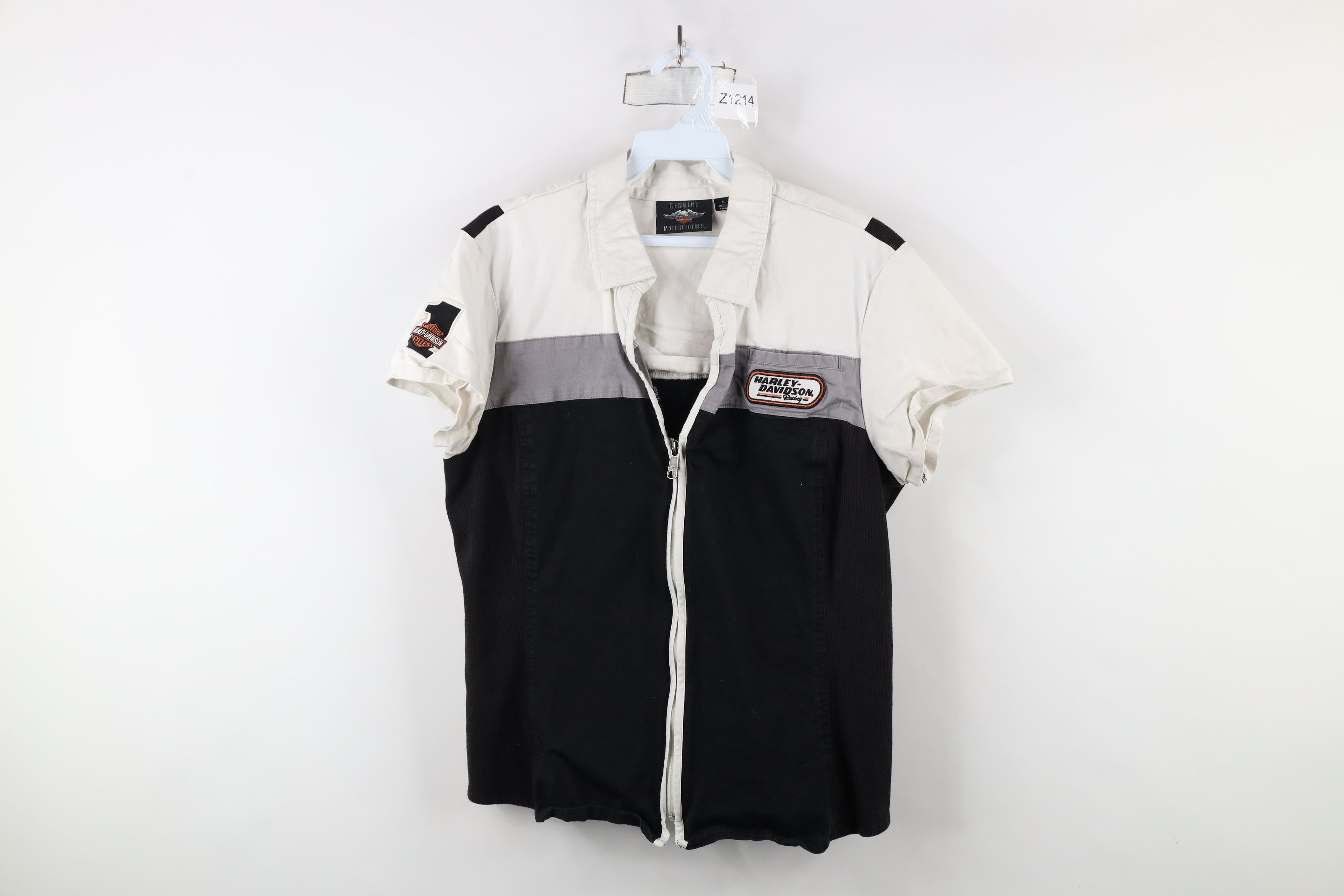 Harley Davidson × Vintage Vintage Harley Davidson Full Zip Mechanic Collared Shirt Size XL / US 12-14 / IT 48-50 - 1 Thumbnail