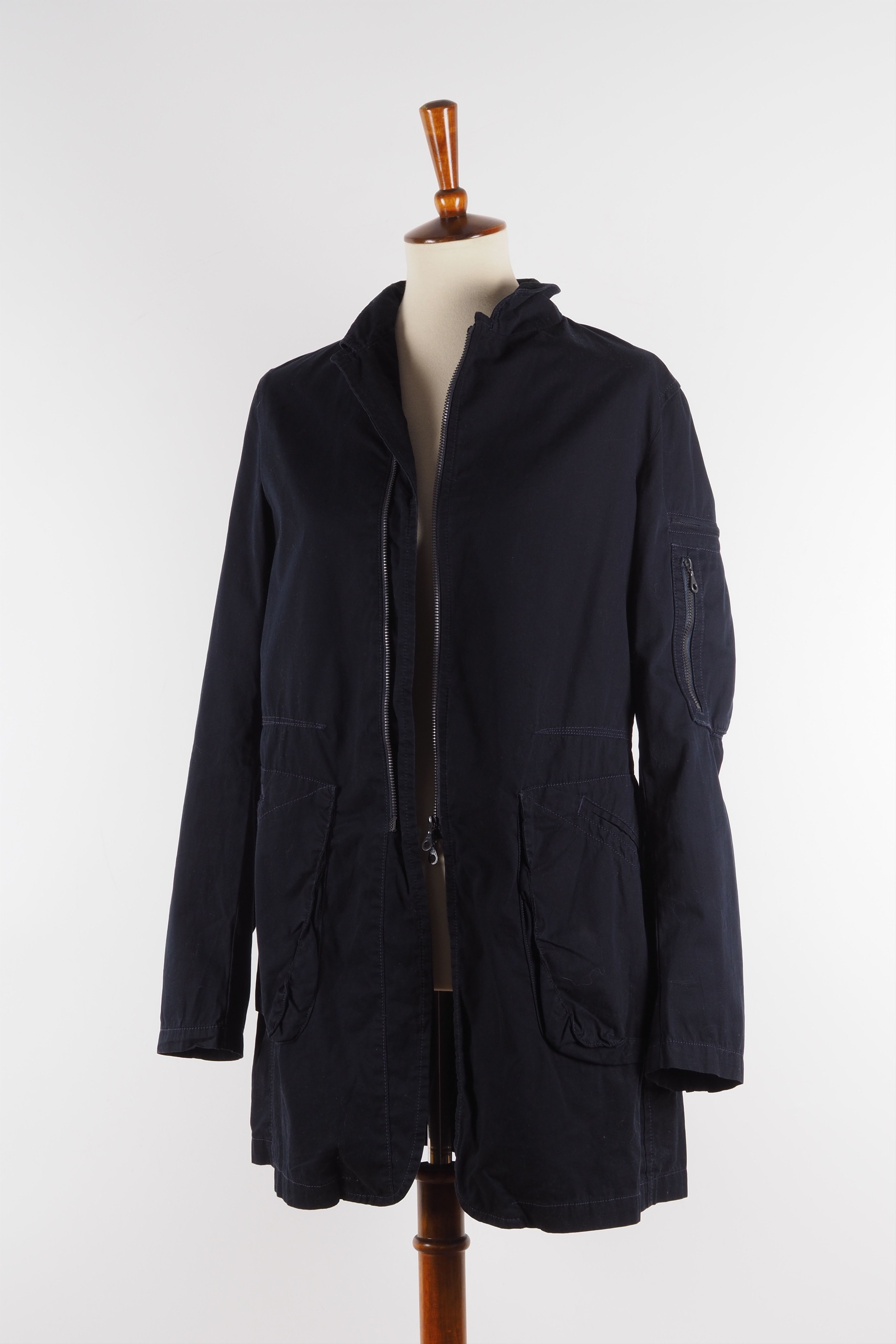 Marithe + Francois Girbaud × Vintage Marithe Francois Girbaud Vintage Navy Blue Over Coat Jacket Size M / US 6-8 / IT 42-44 - 4 Thumbnail