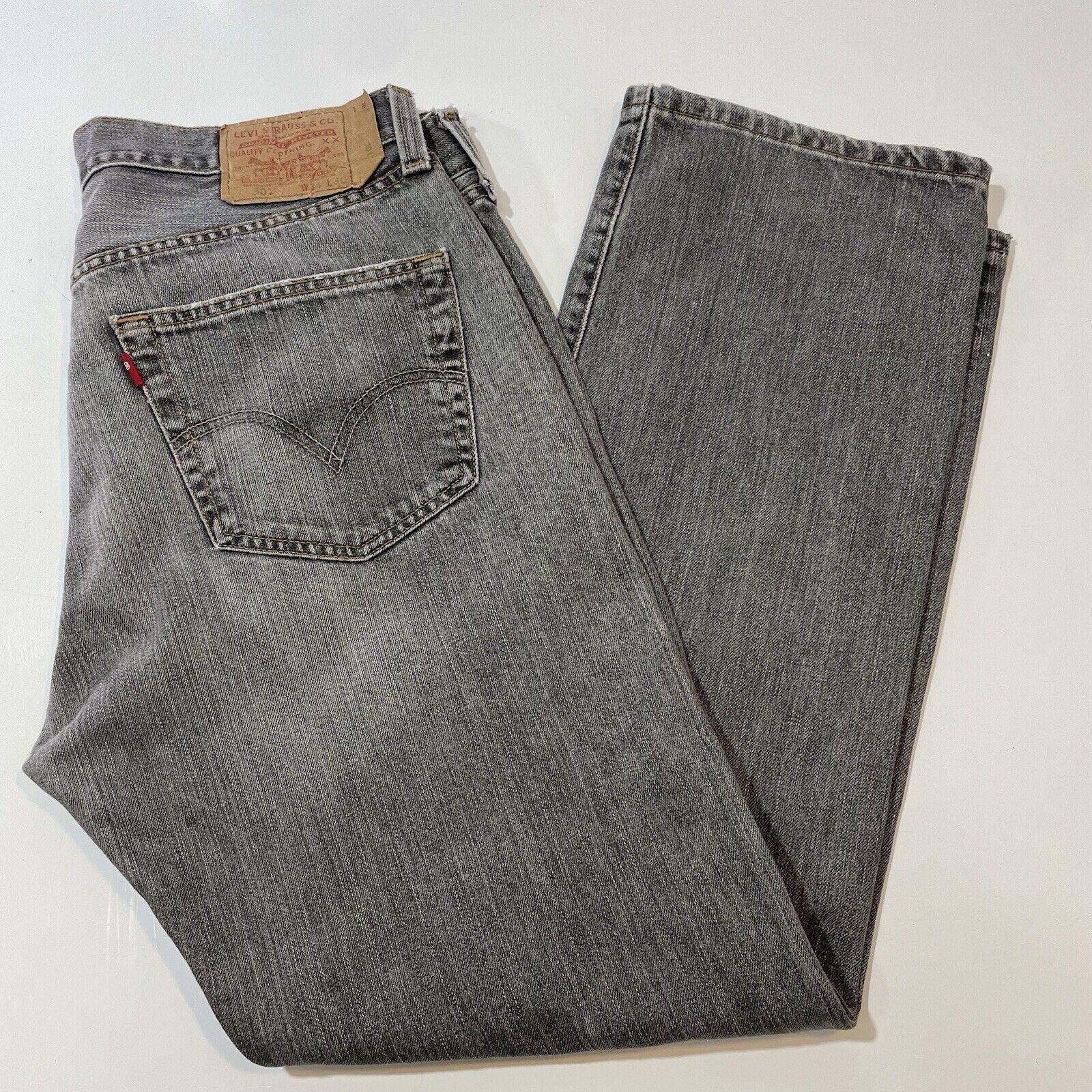 Levi's Levis 501 Denim Jeans Mens 34x30 Black Straight Button Fly Size US 34 / EU 50 - 2 Thumbnail