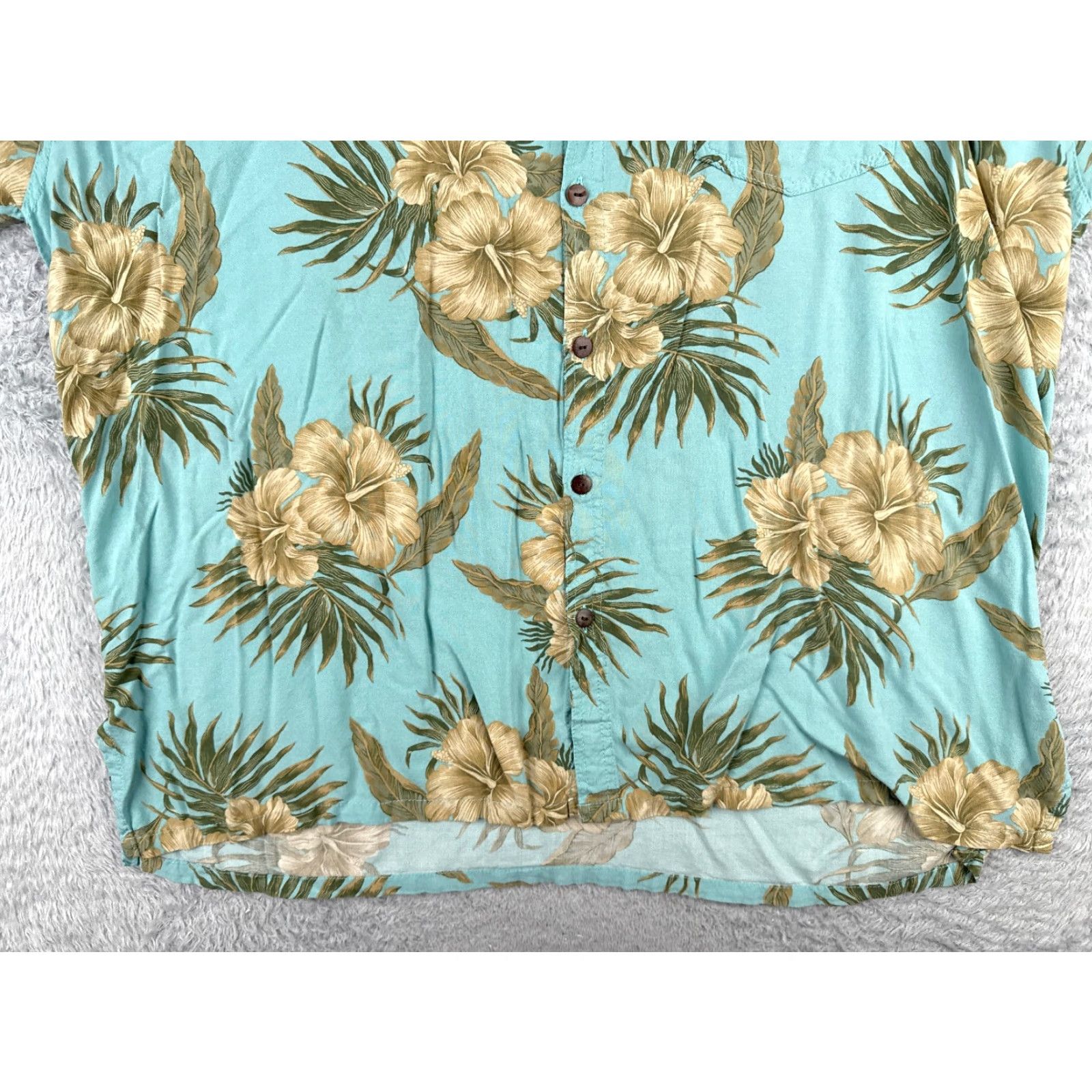 Vintage Hibiscus Collectrion Hawaii Shirt Men 2XL Blue Floral Hawaiian 100% Rayon Button-Up Short Sleeve Vintage No Size US XXL / EU 58 / 5 - 5 Thumbnail