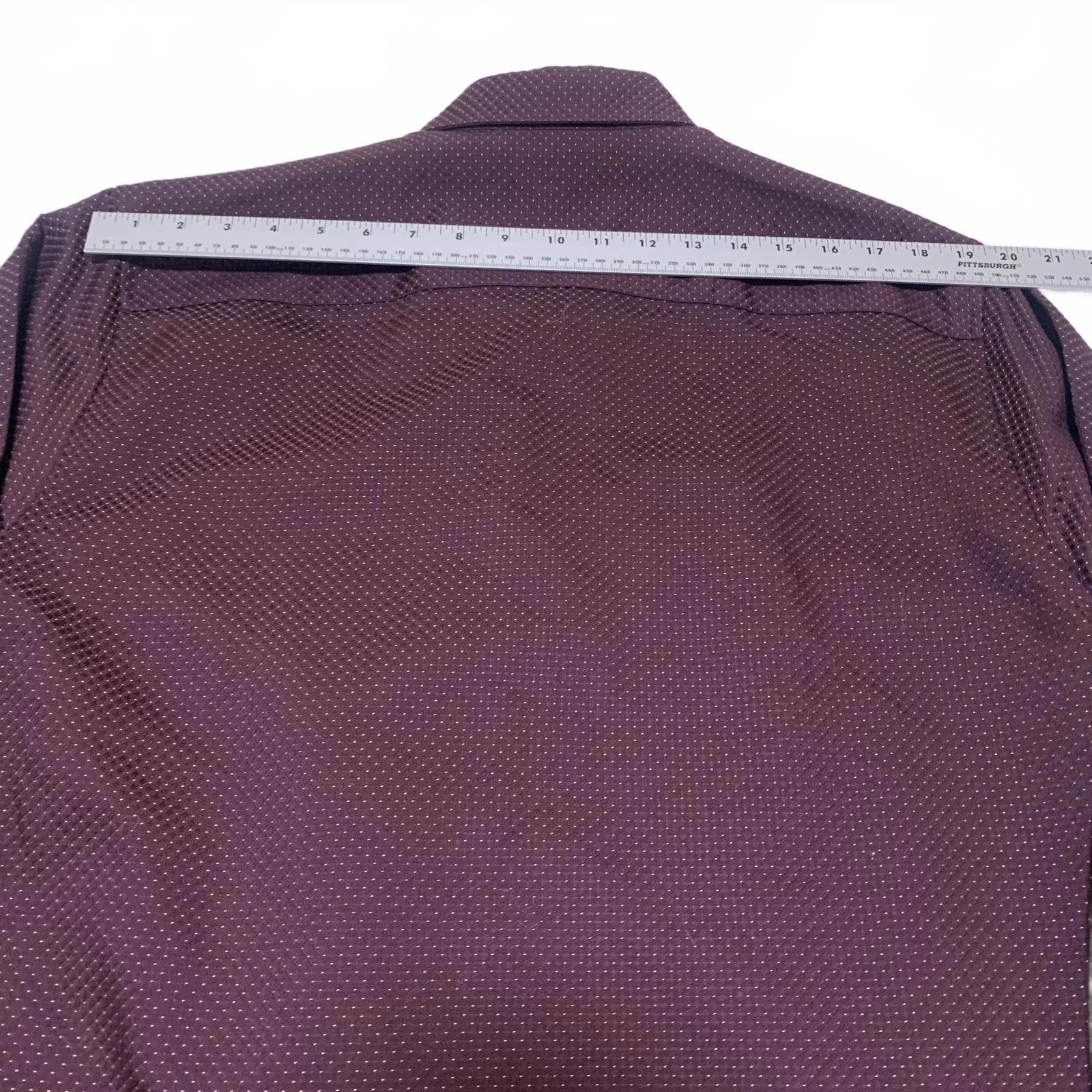 Calvin Klein VTG 90s Calvin Klein Burgundy Polka Dot Dress Shirt Size US L / EU 52-54 / 3 - 10 Thumbnail