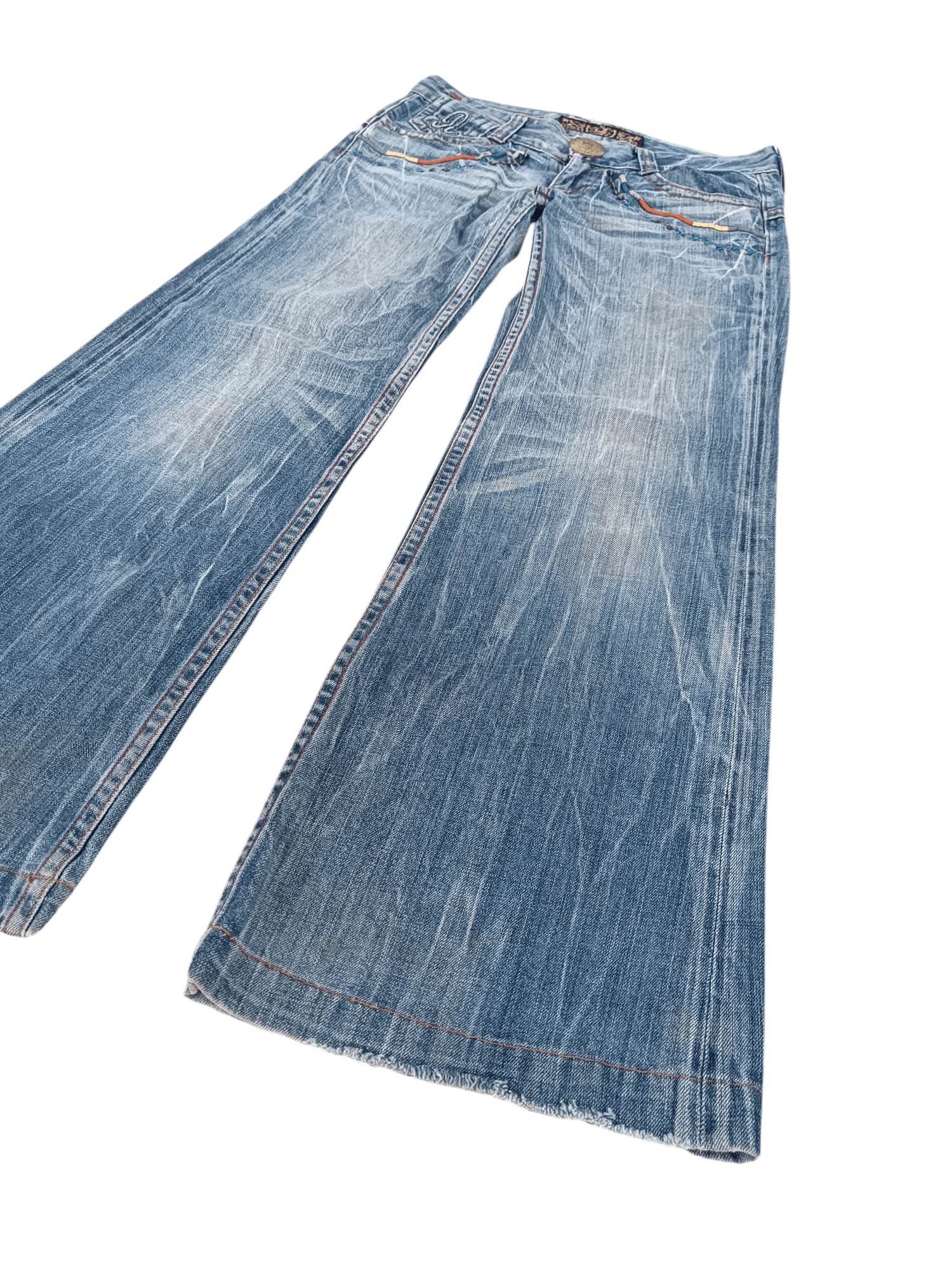 Other 🇯🇵 RIOBERIO SUPER FLARED EMBROIDERED DENIM PANTS Size US 30 / EU 46 - 10 Thumbnail