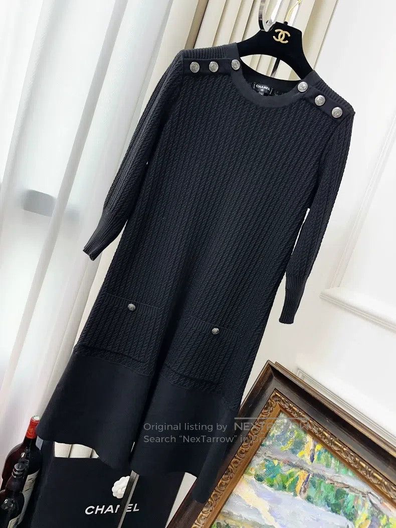 Chanel Chanel Hamburg series anchor buckle black long-sleeved kni Size XS / US 0-2 / IT 36-38 - 1 Thumbnail