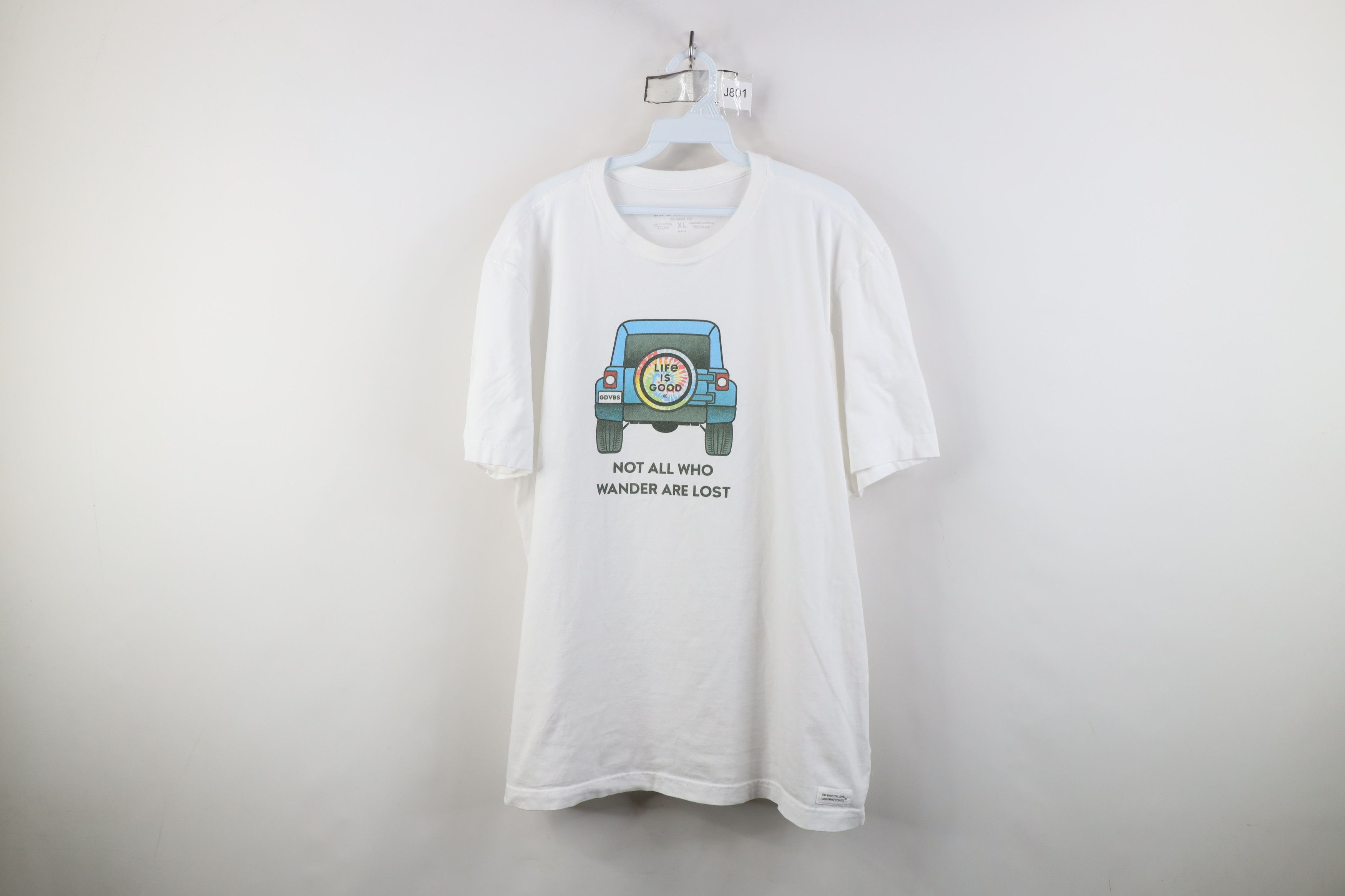 Life is Good Life is Good Jeep Not All Who Wander Are Lost T-Shirt White Size US XL / EU 56 / 4 - 1 Thumbnail