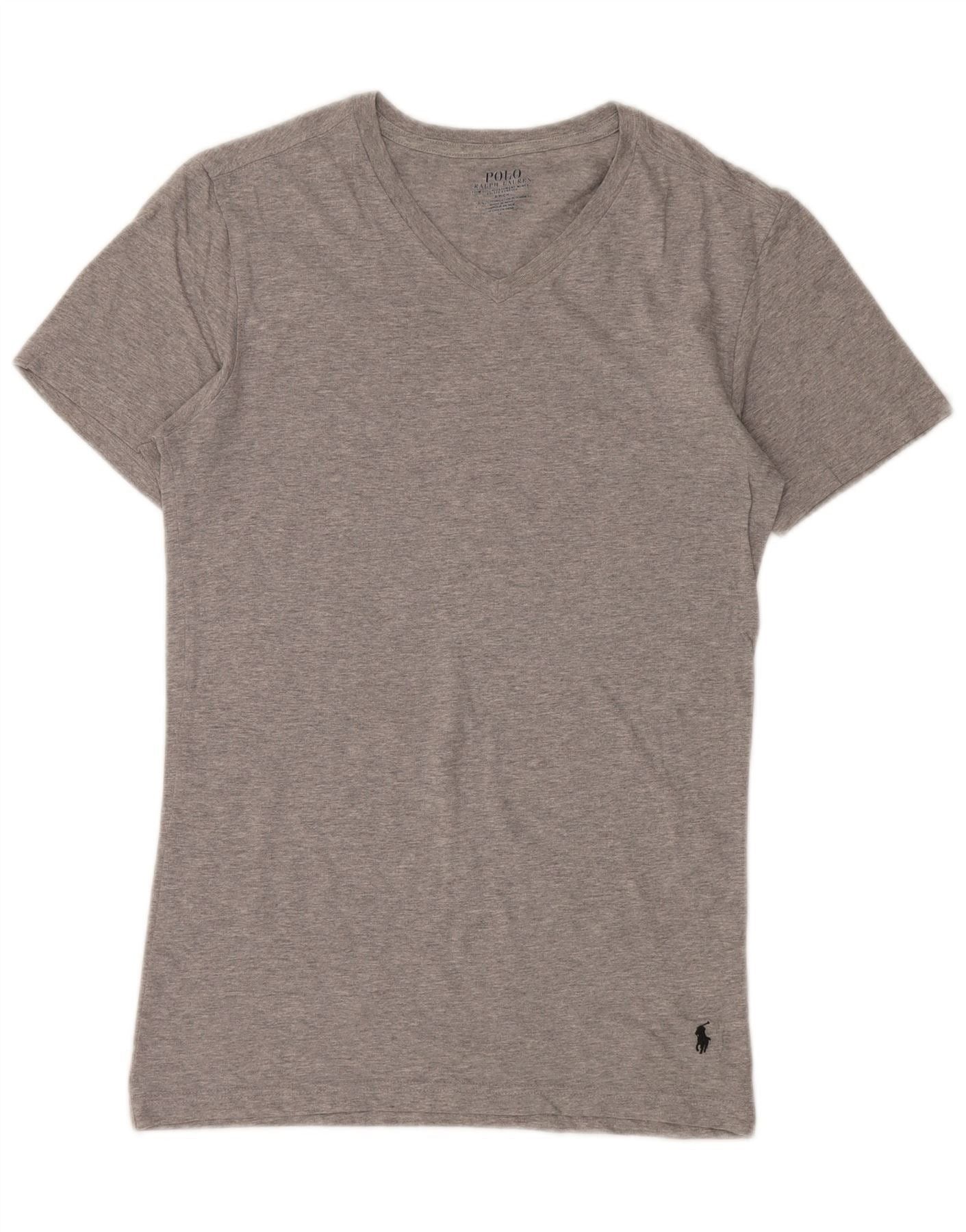 Polo Ralph Lauren Womens T-Shirt Top UK 10 Small Grey Flecked Cotton Size XS / US 0-2 / IT 36-38 - 1 Thumbnail
