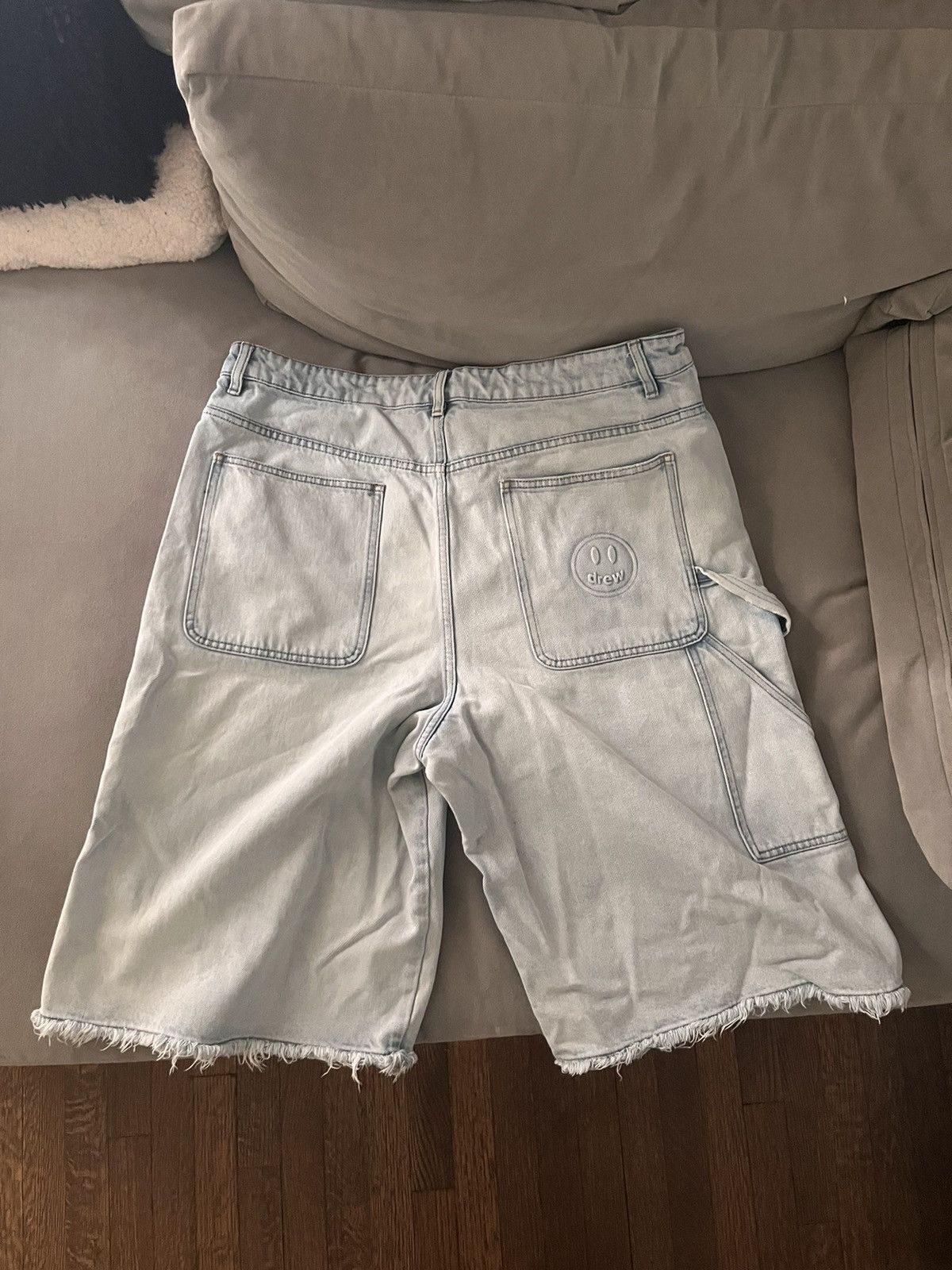 Drew House Drew House Blue Frayed Denim Shorts | Grailed