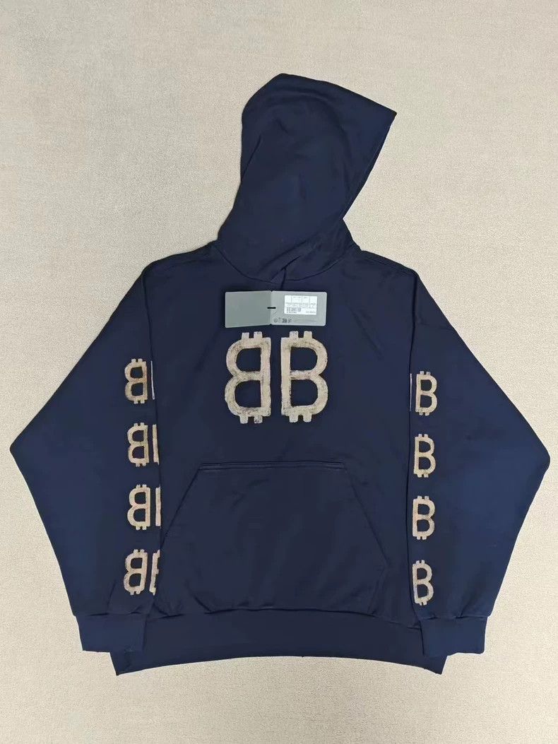 Balenciaga Brand Farfetch Balenciaga Bb Sweater Balenciaga Blue Crypto  Hoodie Balenciaga