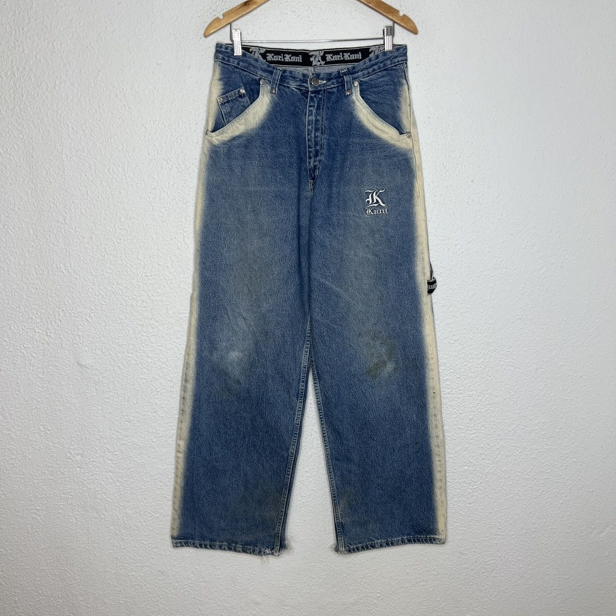 Karl Kani × Vintage Vintage Karl Kani Washed Jeans Y2K Rap Baggy Fit Size US 33 - 2 Thumbnail