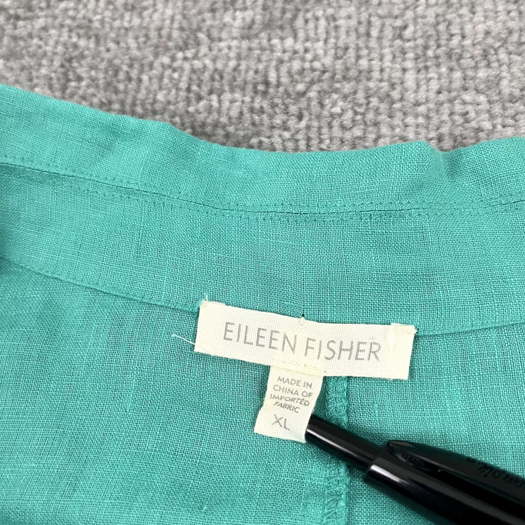 Eileen Fisher Eileen Fisher Blazer Shirt Womens XL Green 100% Linen 1-Button Notched Preppy Size XL / US 12-14 / IT 48-50 - 2 Thumbnail