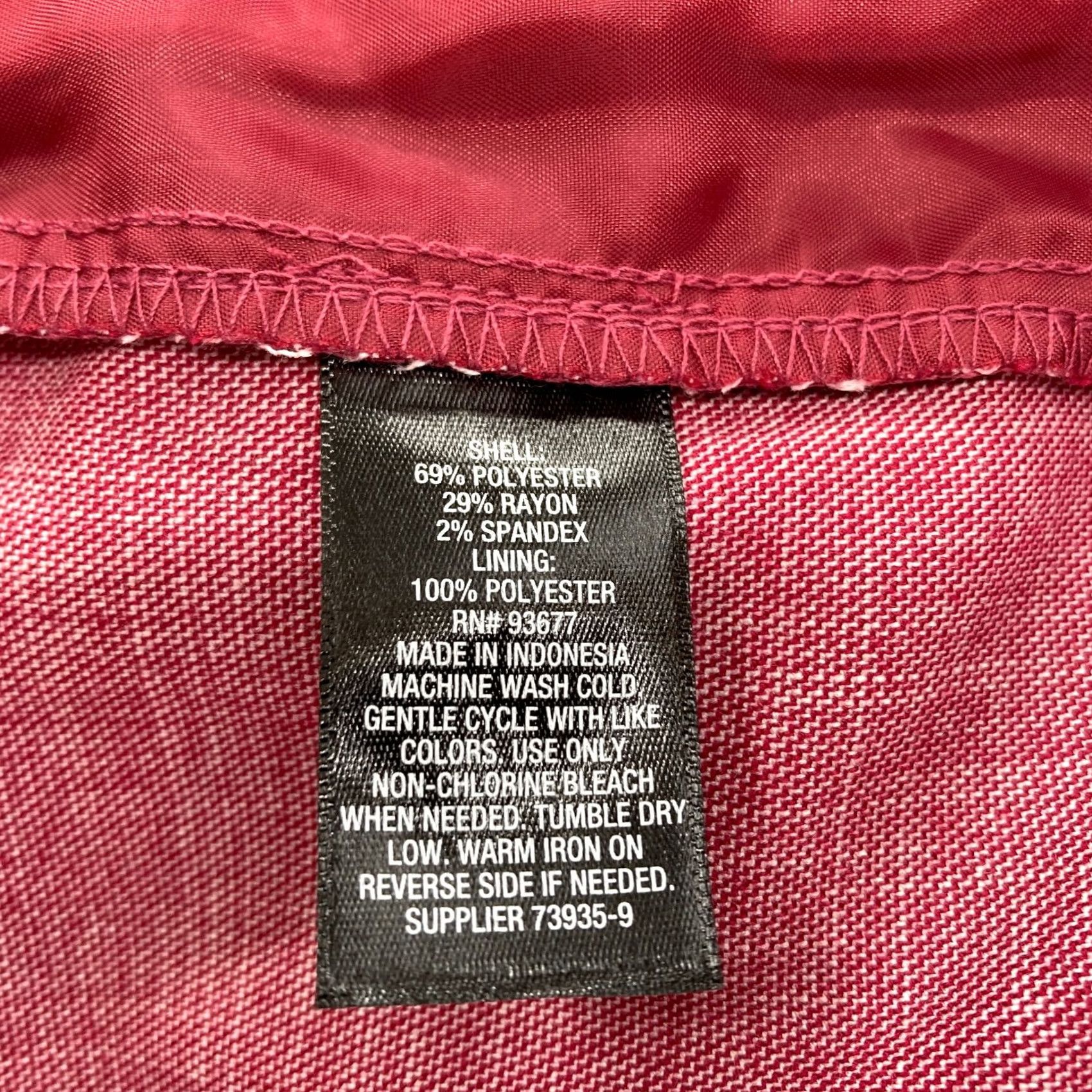 Worthington Worthington Dress Pant Women's 14 Straight Leg Crop Red Stretch Fabric High Rise Pants Size 36" / US 14 / IT 50 - 5 Thumbnail
