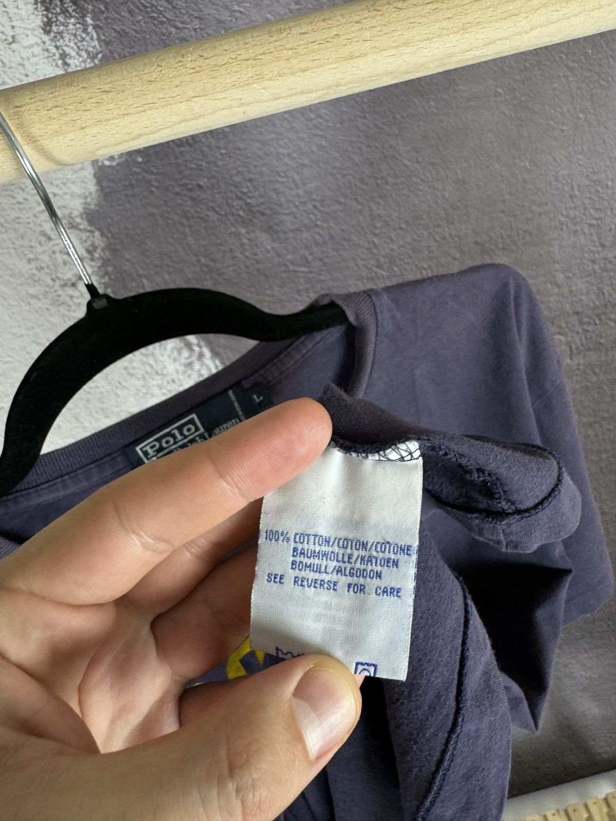 Polo Ralph Lauren × Vintage Polo Ralph Lauren vintage 90s faded distressed big logo tee Size US L / EU 52-54 / 3 - 13 Thumbnail