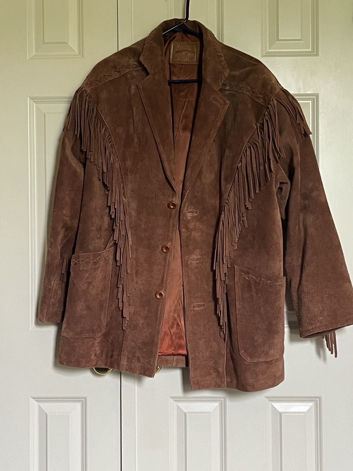 image of Vintage Zeidler & Zeidler Brown Heavy Real Leather Cowboy Coat, Men's (Size Large)