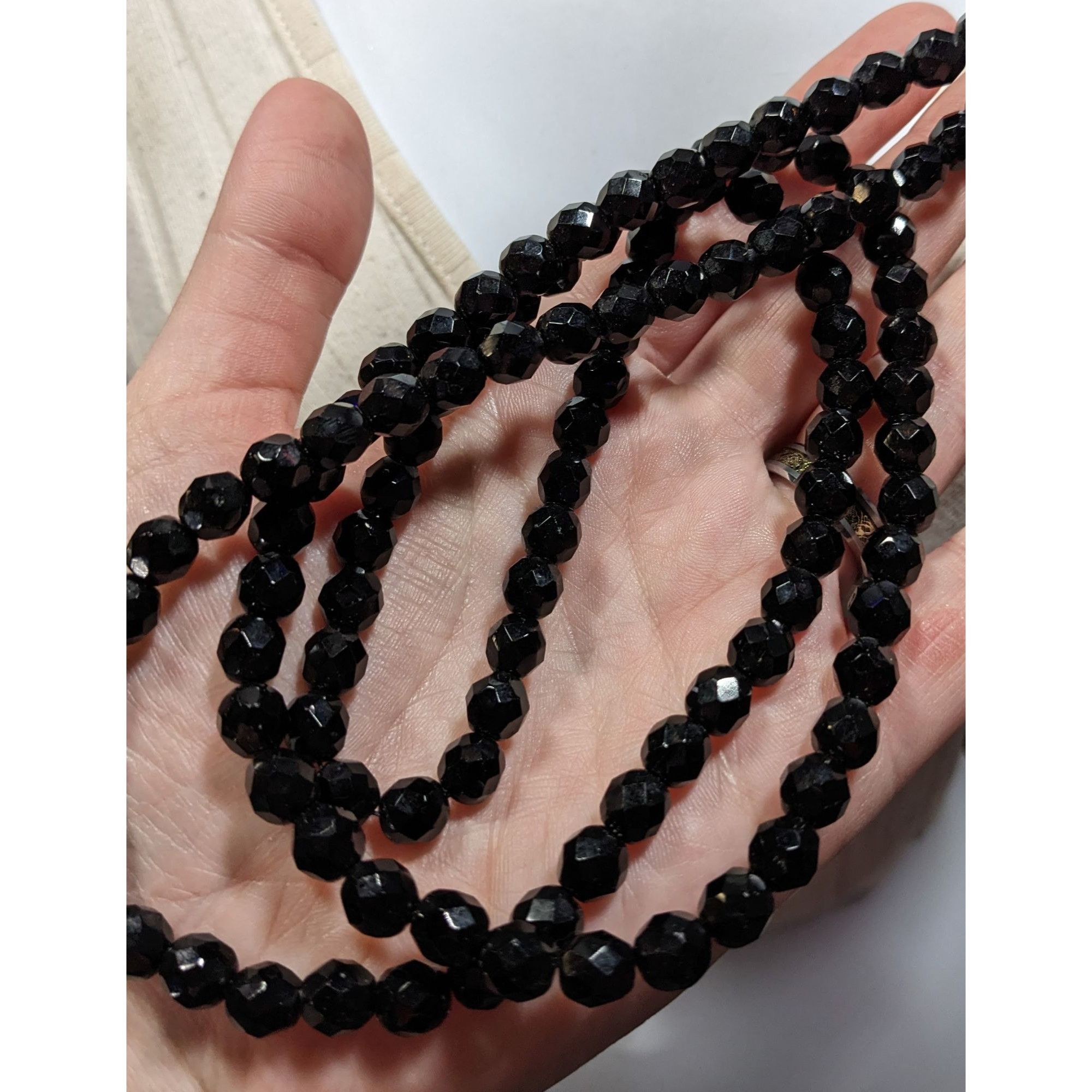 Other Corporate Goth Black Faceted Glass Beaded Necklace Size ONE SIZE - 6 Thumbnail