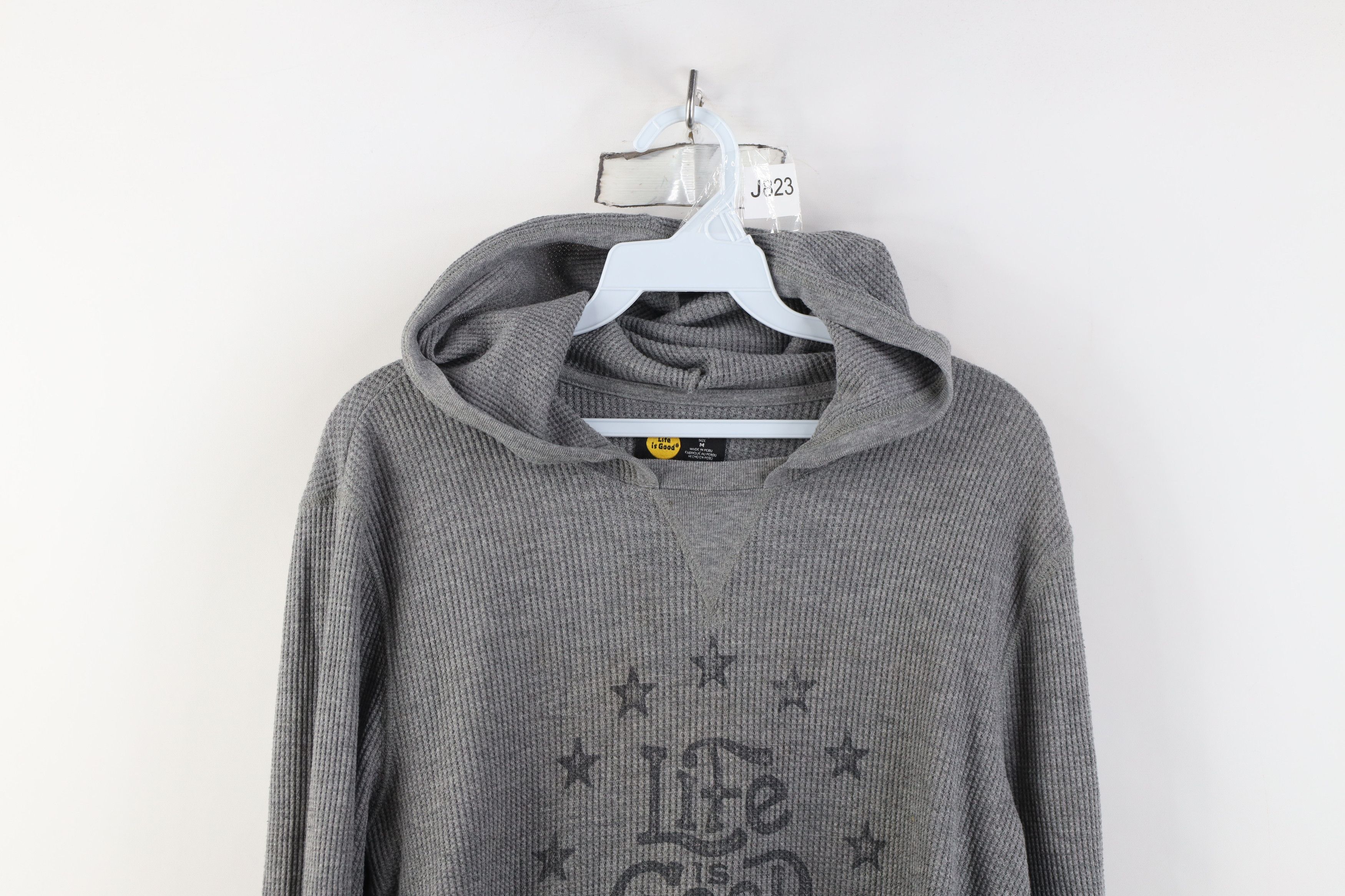 Life is Good Life Is Good Fit Spell Out Star Thermal Waffle Knit Hoodie Size M / US 6-8 / IT 42-44 - 2 Thumbnail