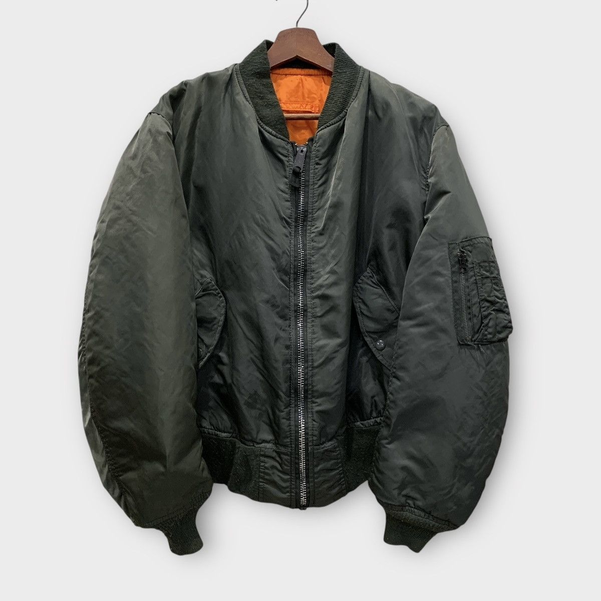 Alpha Industries VINTAGE USAF MA 1 FLIGHT BOMBER JACKET REVERSIBLE MILITARY Size US M / EU 48-50 / 2 - 2 Thumbnail