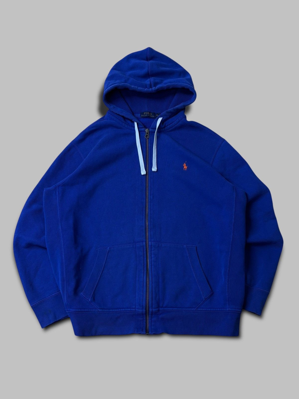 Polo Ralph Lauren Vintage Polo Ralph Lauren Zip Up Hoodie Royal Blue Size US XL / EU 56 / 4 - 1 Thumbnail