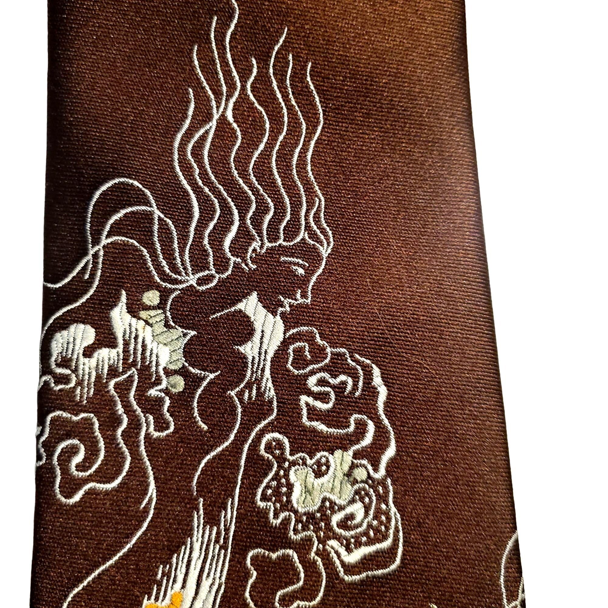 Vintage 60s 70s VTG Graphic Tie Brown Santavelli Wembley 4 Inch Size ONE SIZE - 2 Thumbnail