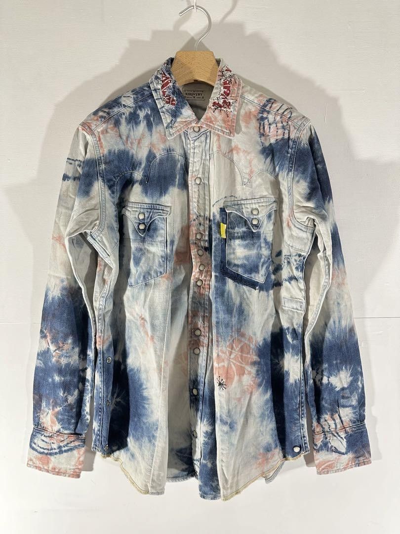 Kapital Tie-dye Western Denim Shirt Size US M / EU 48-50 / 2 - 2 Thumbnail