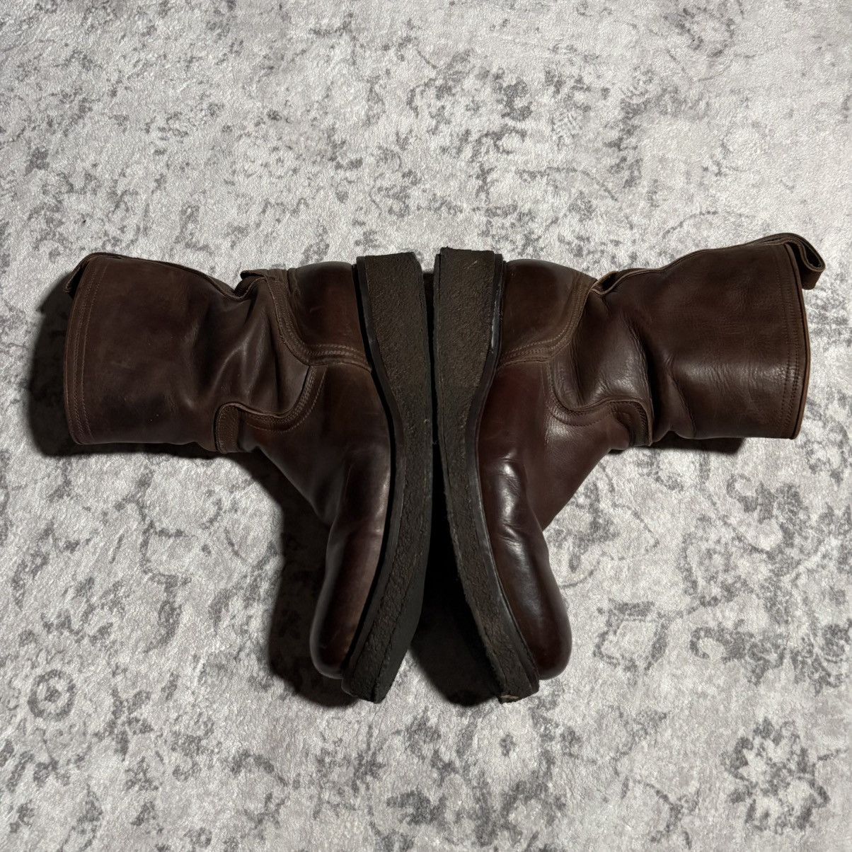 GOA GOA Pull On Leather Engineer Boots Crepe Sole Brown Size US 9.5 / EU 42-43 - 5 Thumbnail