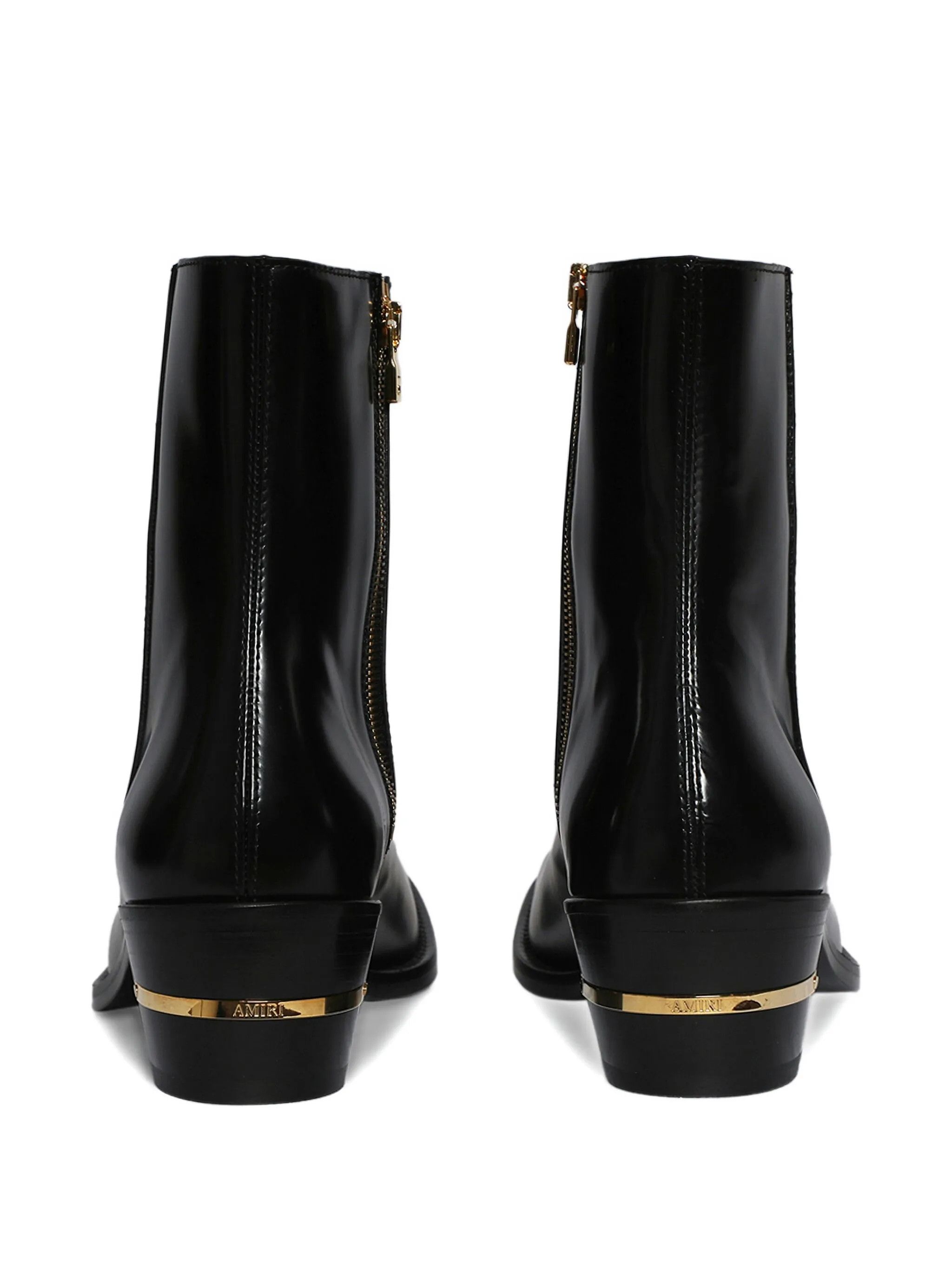 Amiri os11x0126 Metallic-Heel Leather Boots in Black Size US 10 / EU 43 - 2 Thumbnail