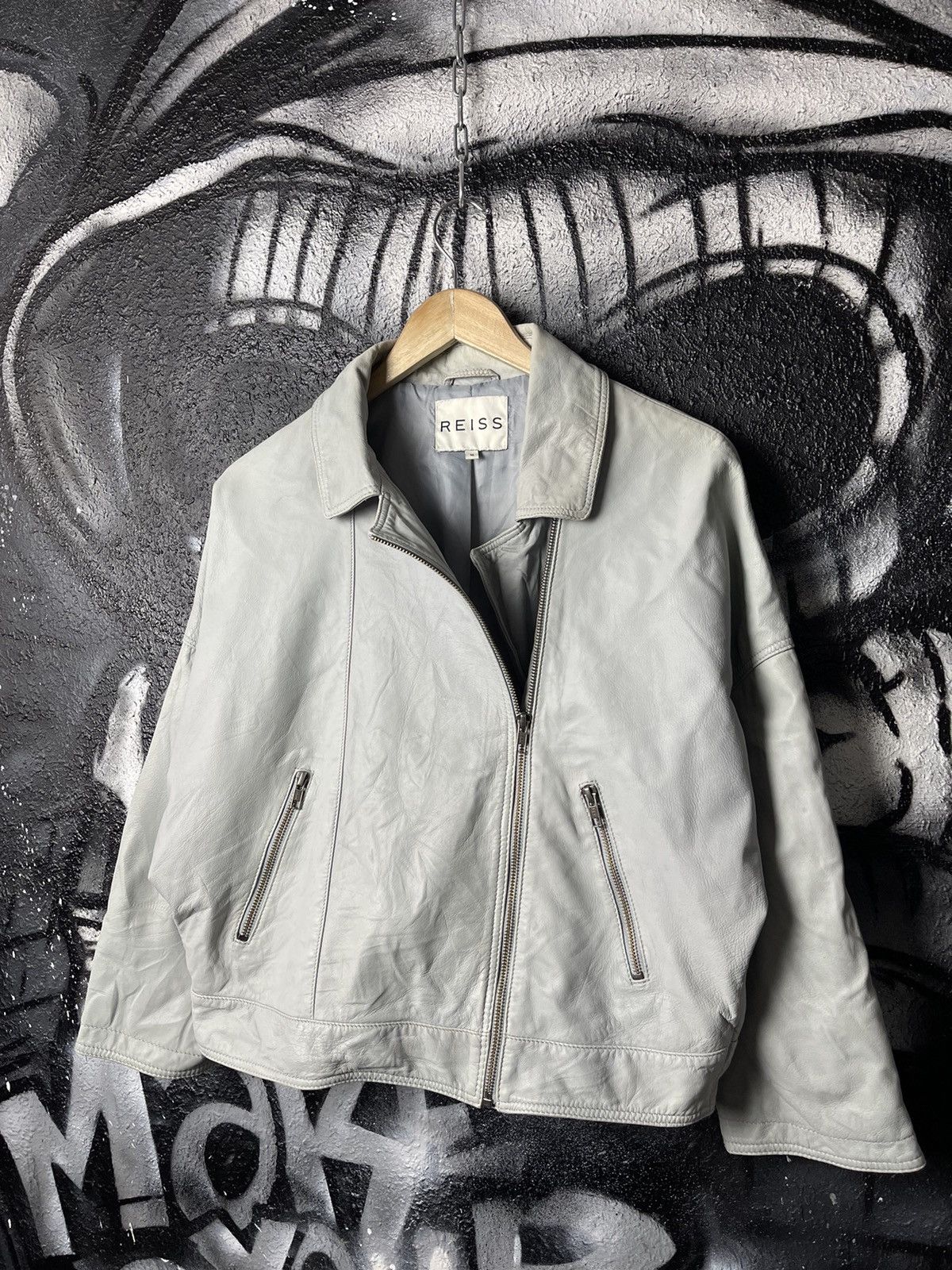 Reiss Reiss Lamb Leather Asymmetrical Jacket Women’s Size Medium Size M / US 6-8 / IT 42-44 - 1 Thumbnail