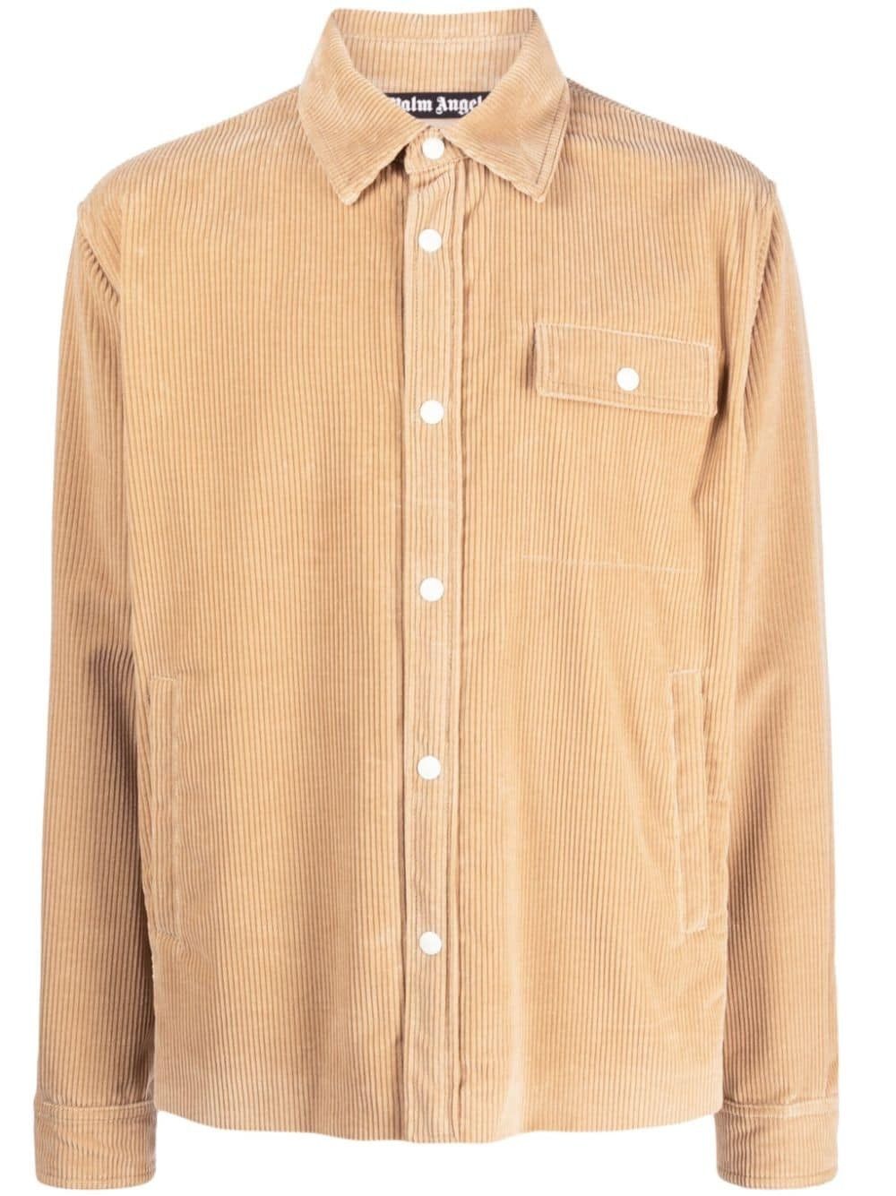 o1y0325 Solid Color Shirt in Beige