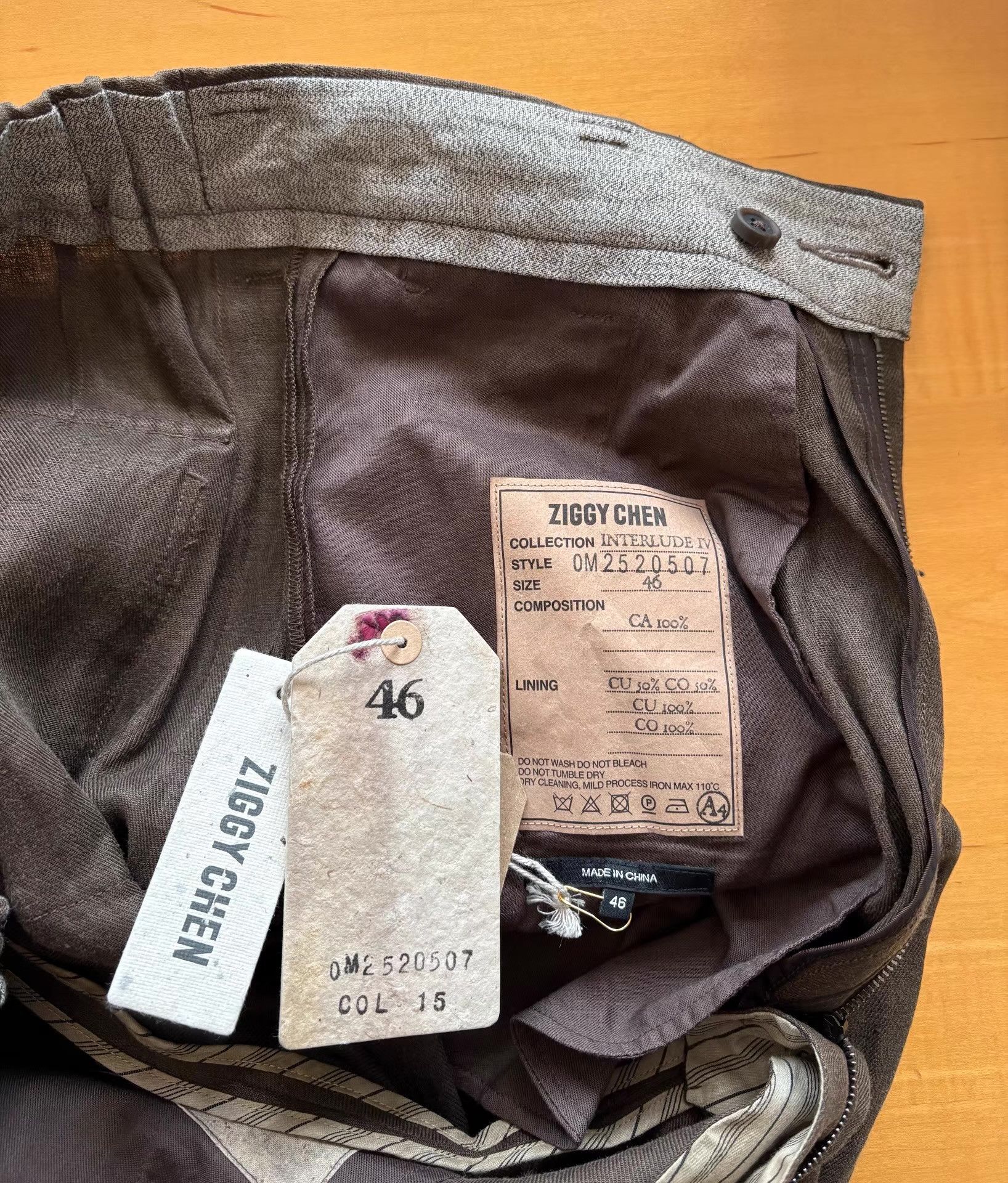 Ziggy Chen Ziggy Chen 25 Early Autumn Men's Coffee Wide-leg Pants Ｑ21 Size US 34 / EU 50 - 3 Thumbnail
