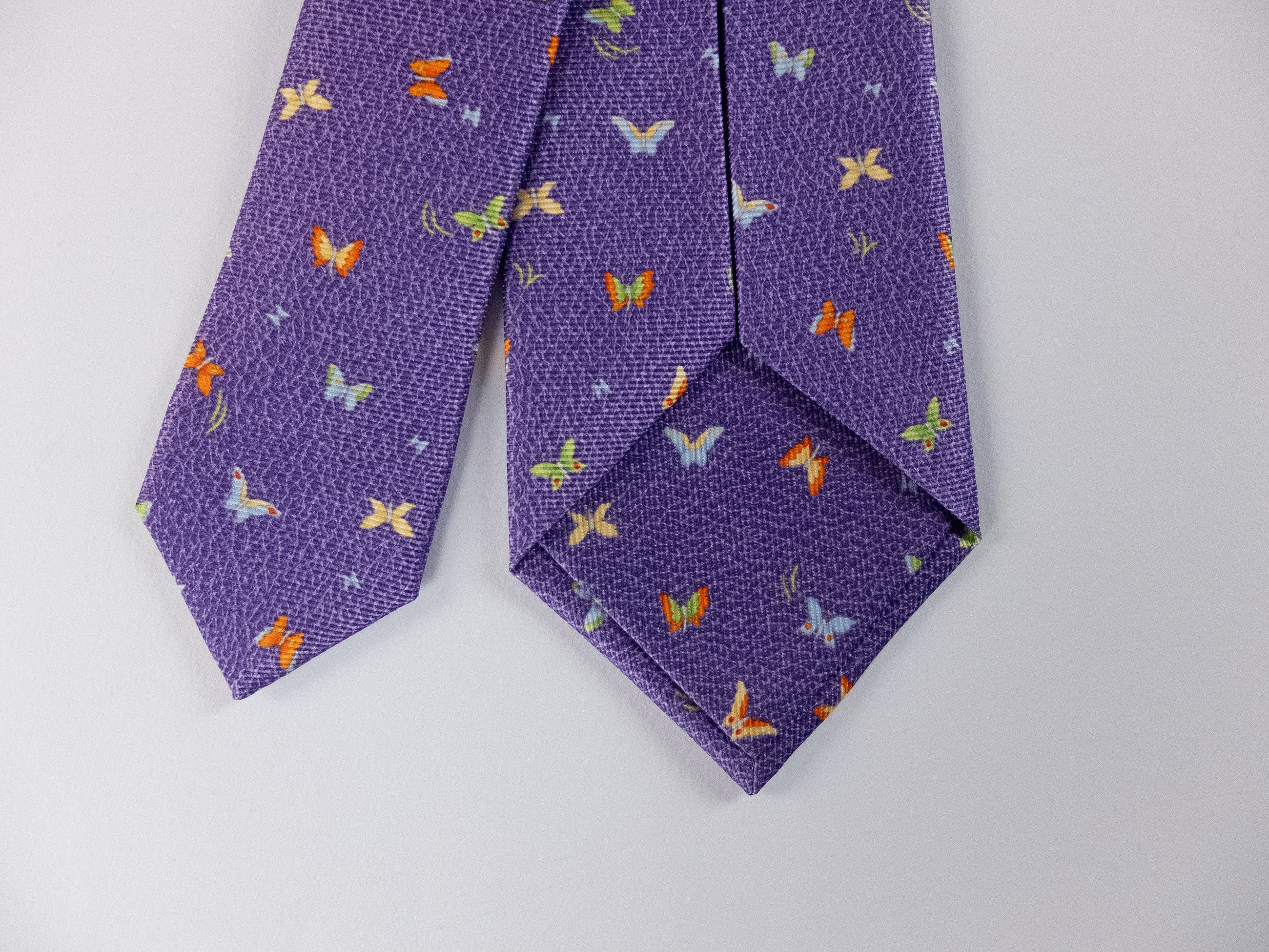Bvlgari BULGARI hand made lilac butterfly print silk tie Bvlgari q Size ONE SIZE - 4 Thumbnail