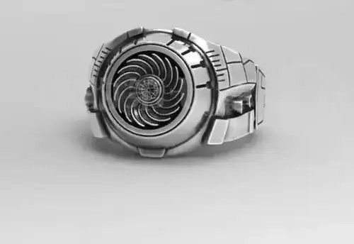 Jewelry Resizeable Metal Mechanics Gear Rings in Silver, Men's