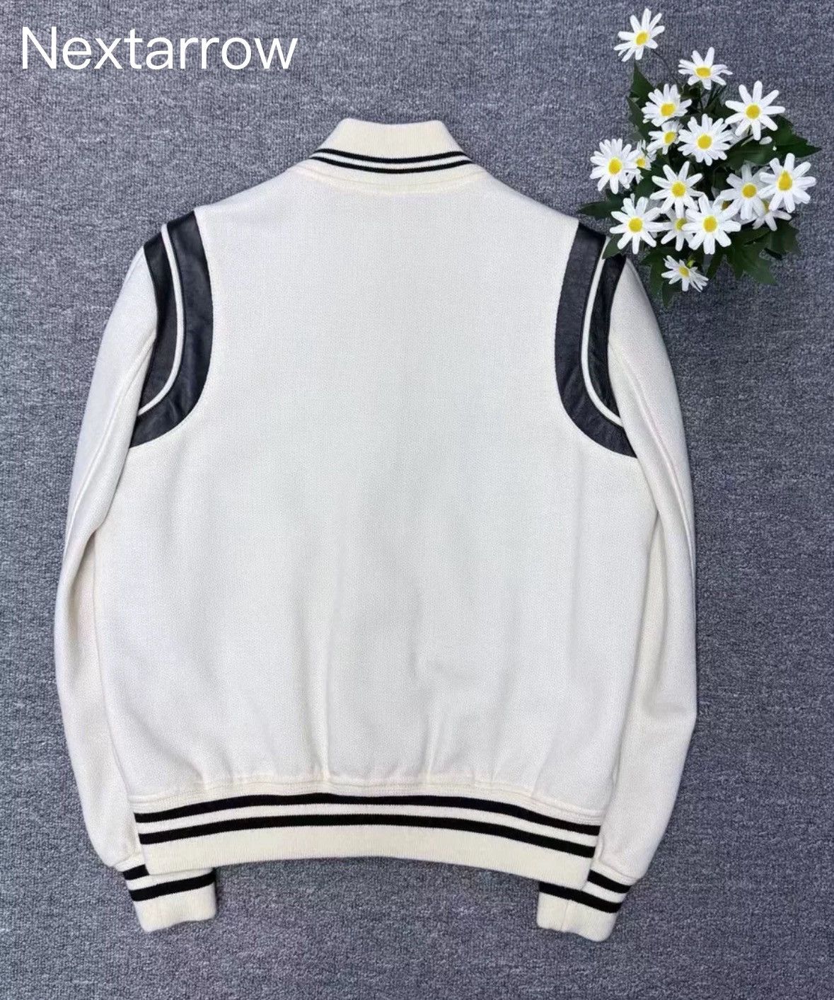 Saint Laurent Paris × Yves Saint Laurent Saint Laurent SLP White Baseball Jacket 2412-Nextarrow Size US M / EU 48-50 / 2 - 2 Thumbnail