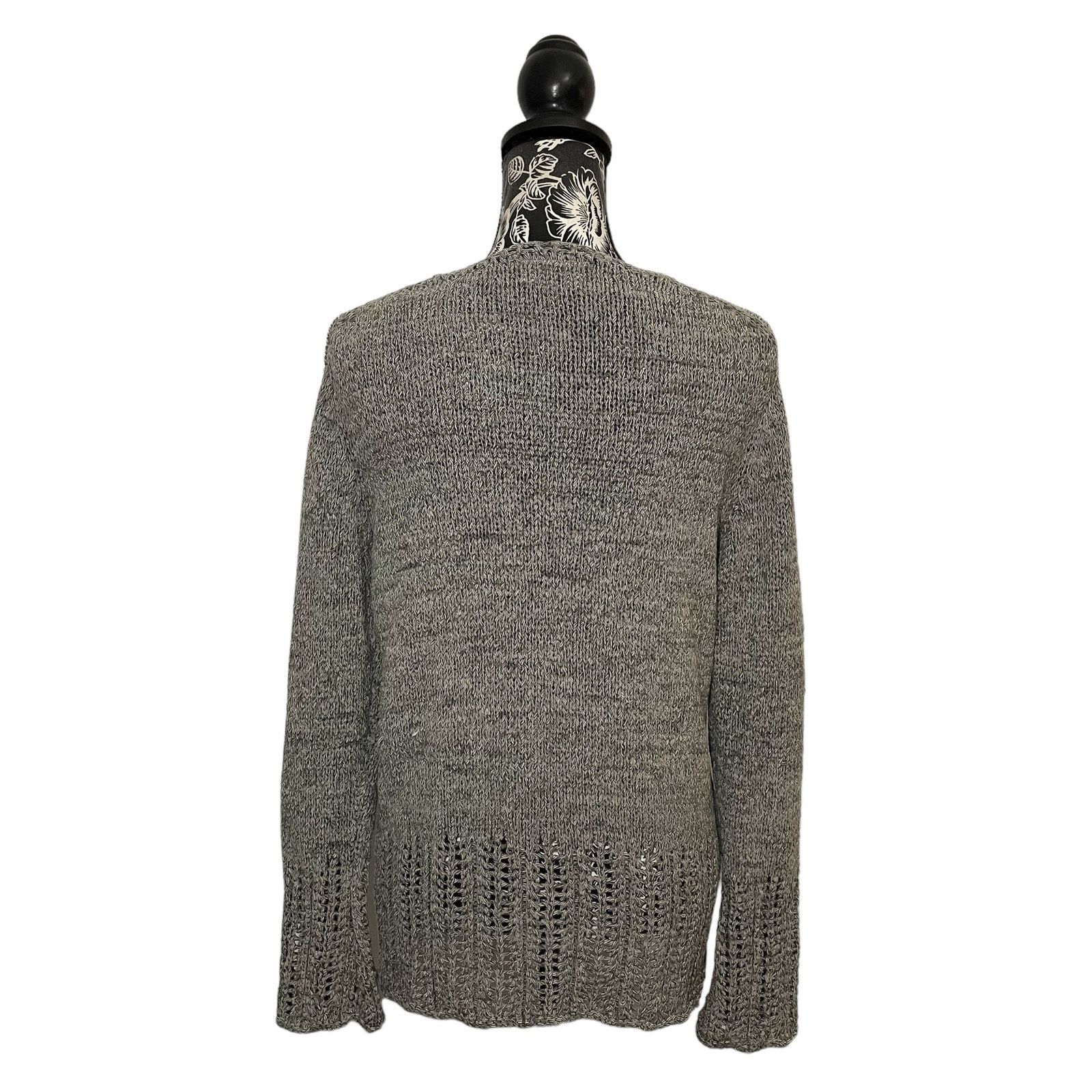 Other Skovhuus Knit Pullover Sweater Openwork Details Gray Medium Size M / US 6-8 / IT 42-44 - 8 Thumbnail
